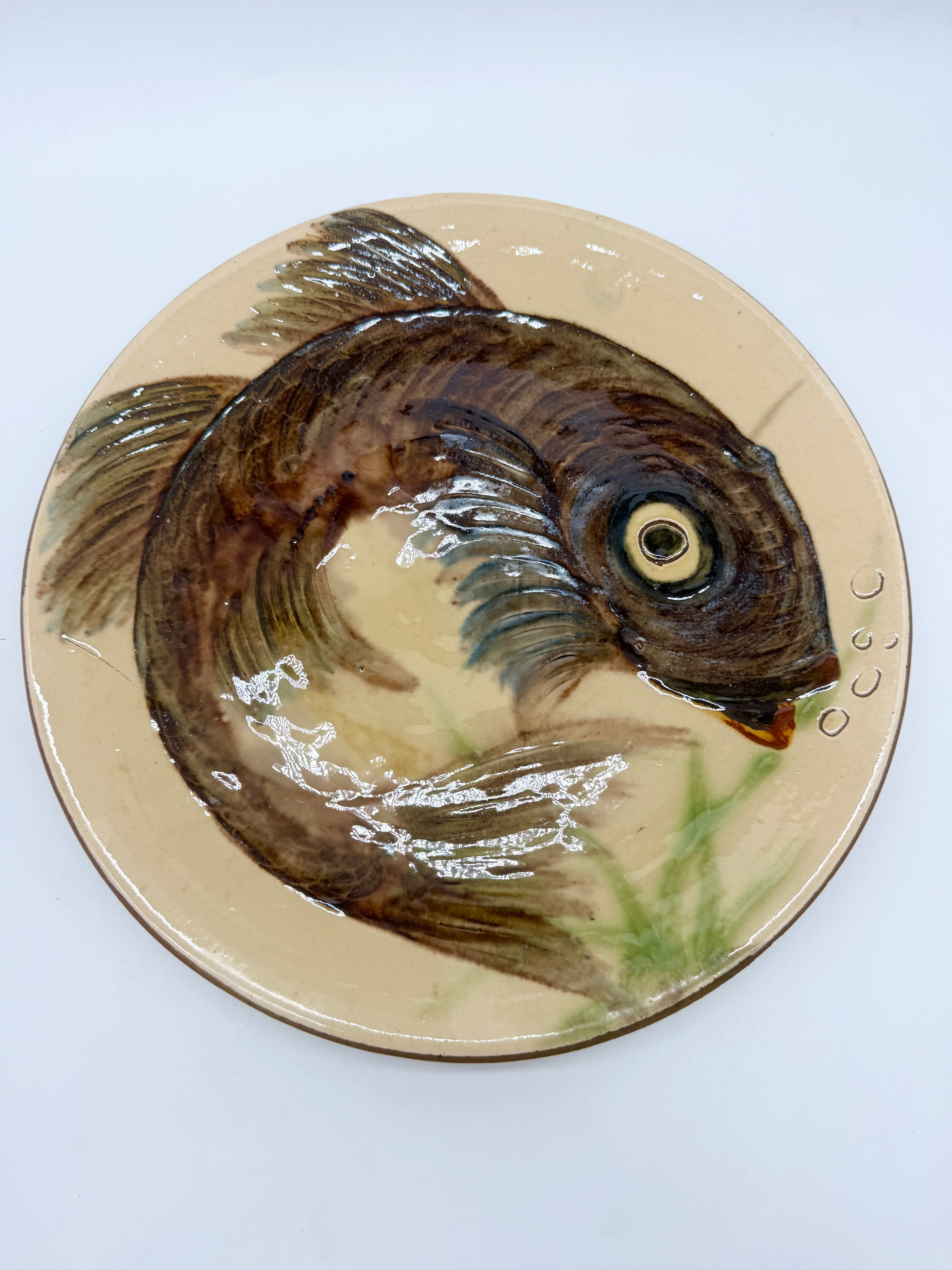 ASSIETTE MURALE "POISSON", PUIGDEMONT, 1960S