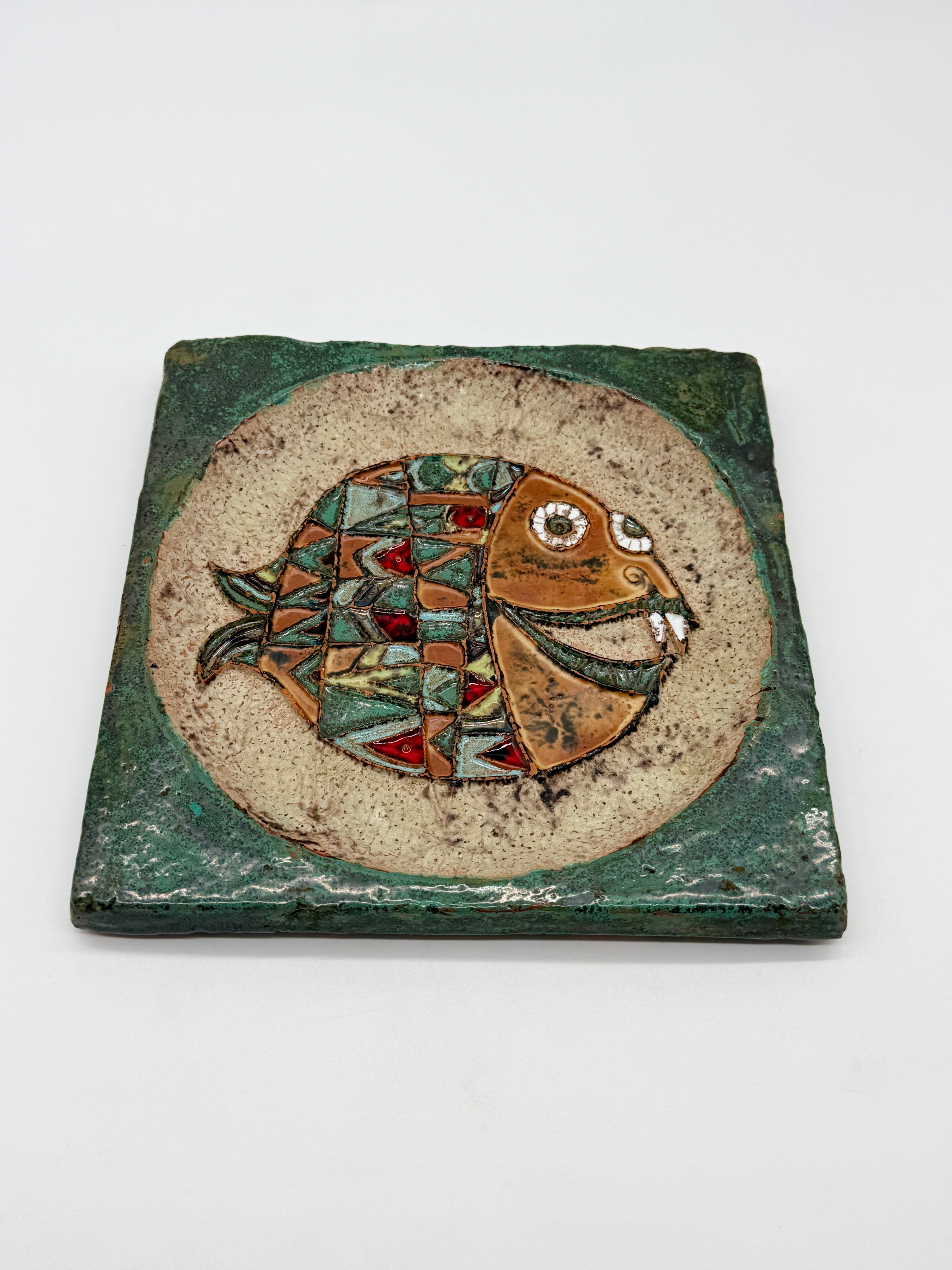 CÉRAMIQUE MURAL "POISSON" – ROLAND ZOBEL, LES CYCLADES 1970S