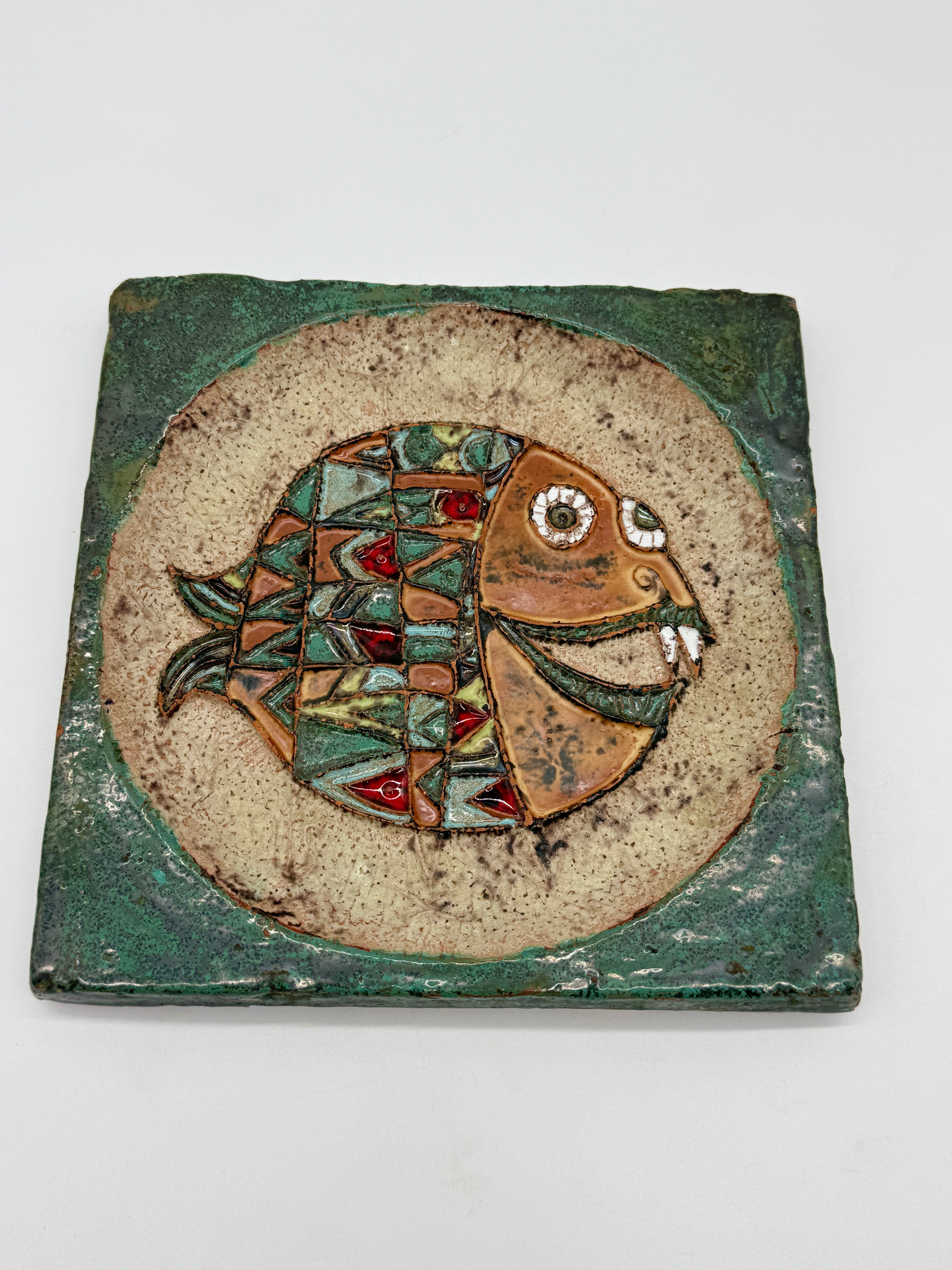 CÉRAMIQUE MURAL "POISSON" – ROLAND ZOBEL, LES CYCLADES 1970S