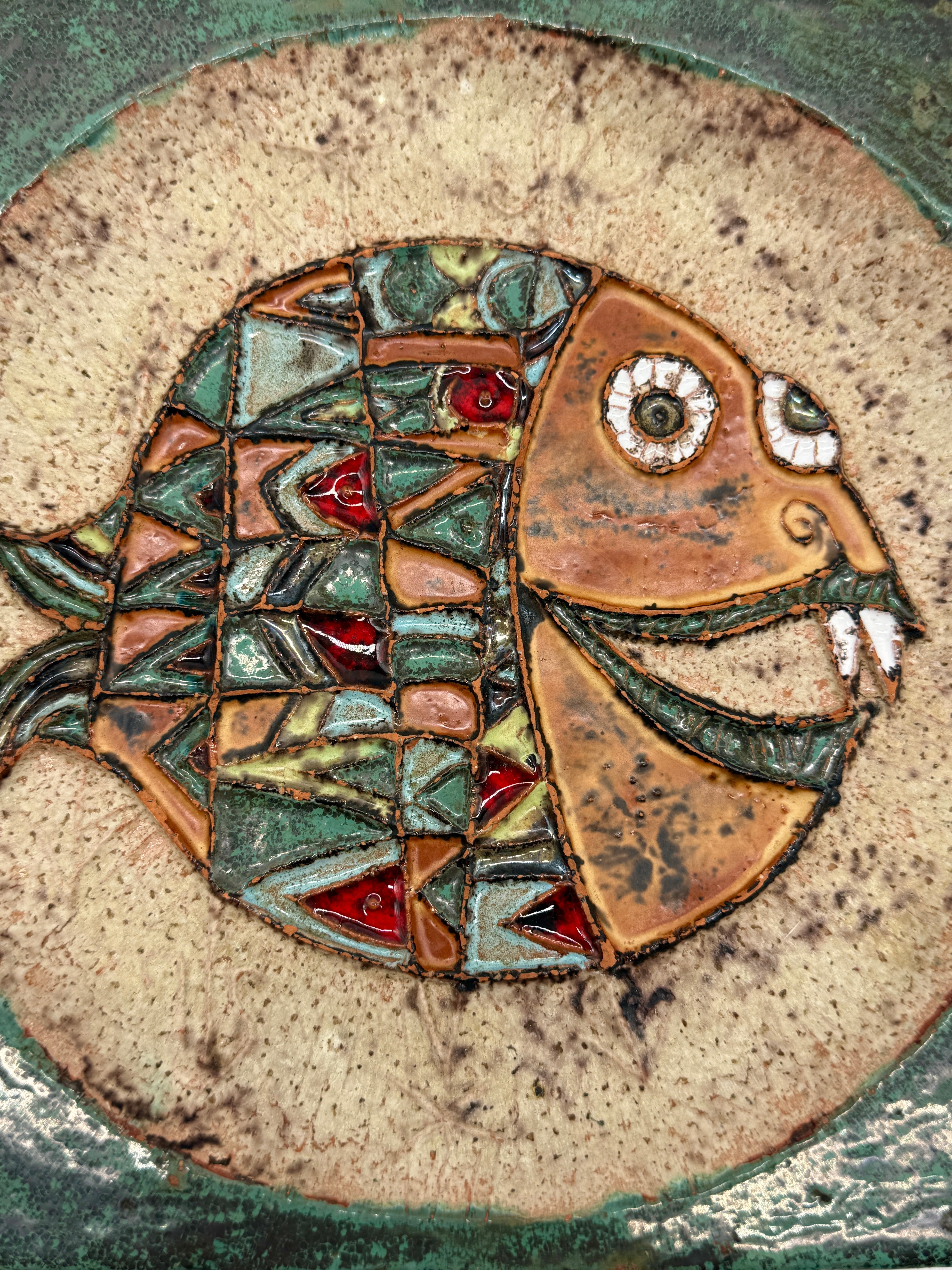 CÉRAMIQUE MURAL "POISSON" – ROLAND ZOBEL, LES CYCLADES 1970S