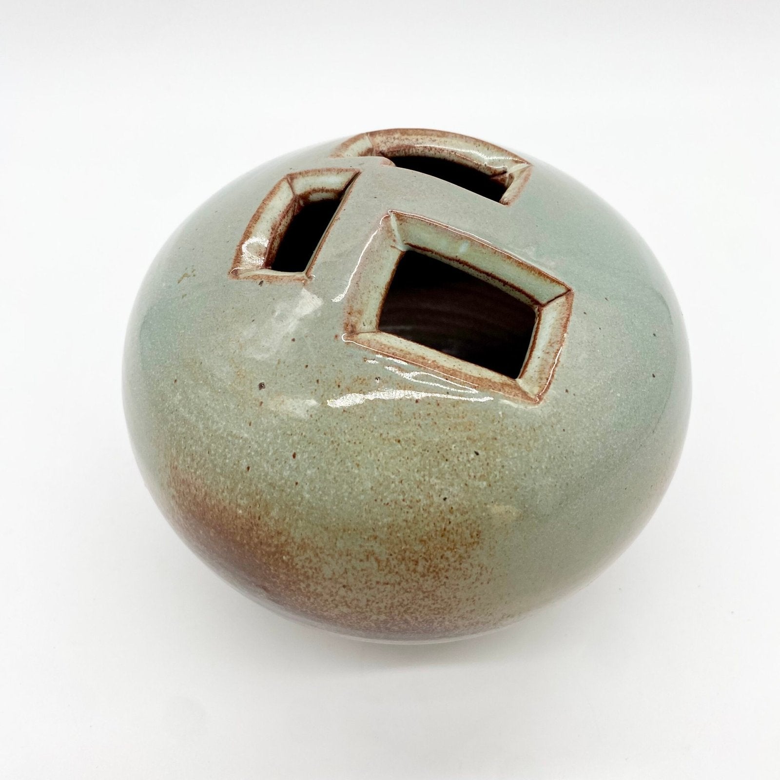 VASE "BOULE" EN GRÈS ÉMAILLÉ, 1970s