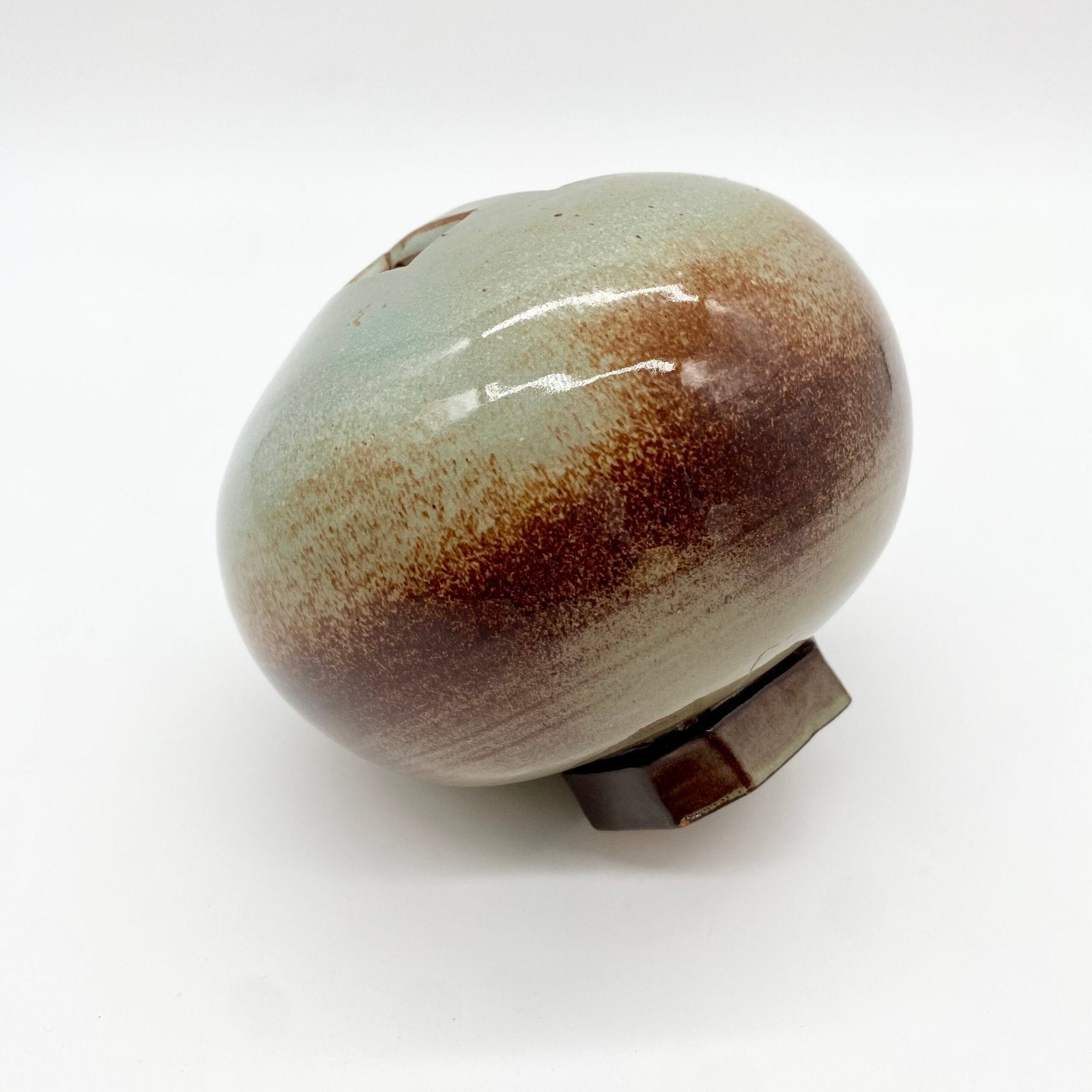 VASE "BOULE" EN GRÈS ÉMAILLÉ, 1970s