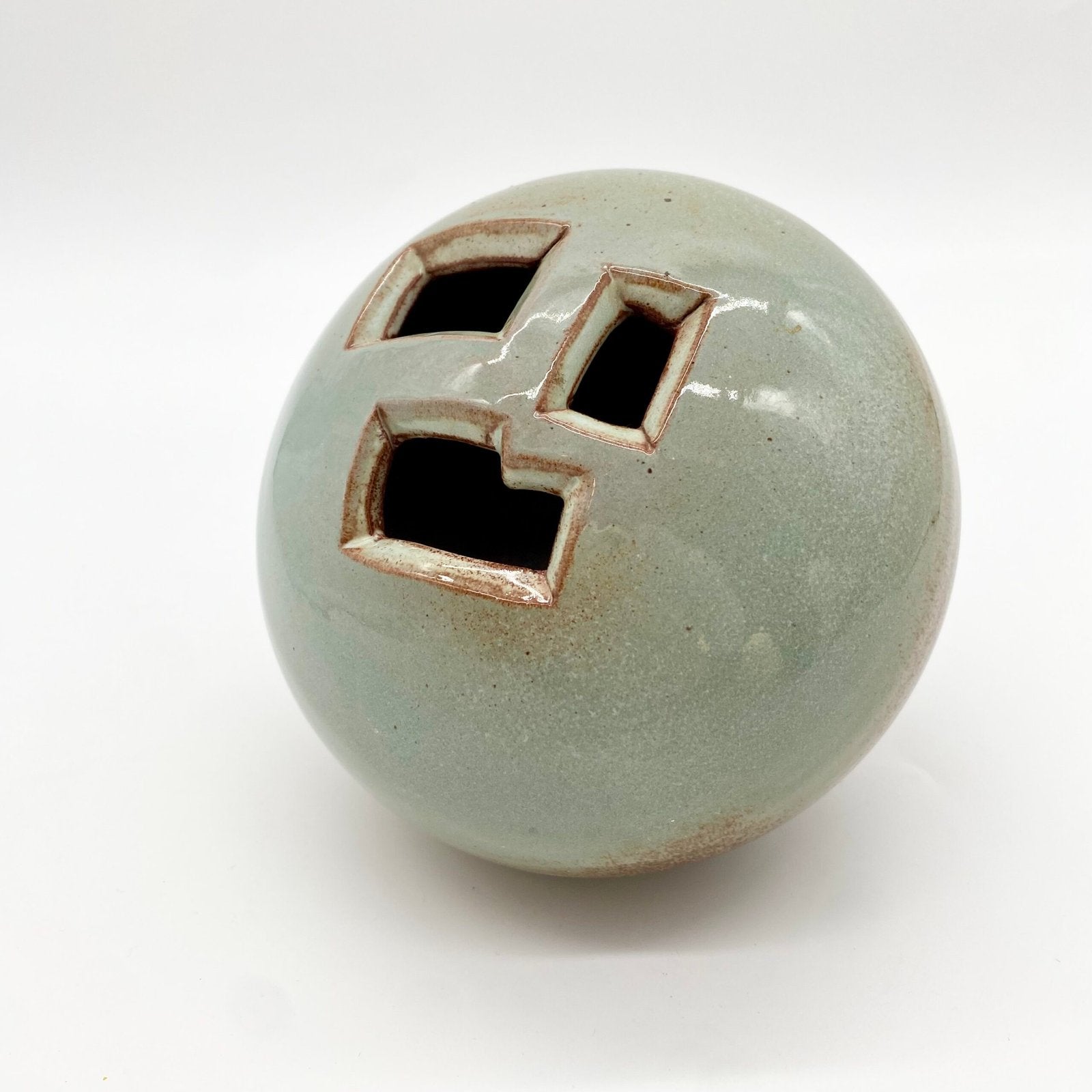 VASE "BOULE" EN GRÈS ÉMAILLÉ, 1970s