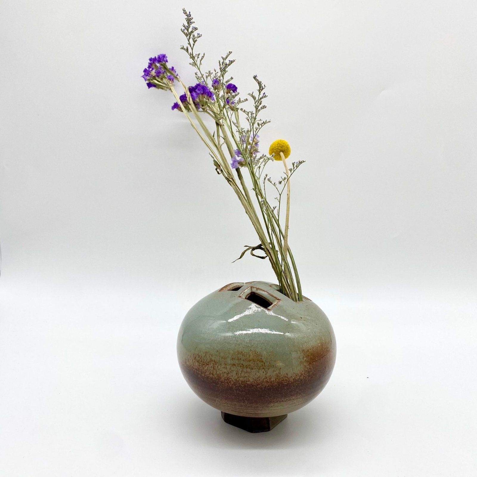 VASE "BOULE" EN GRÈS ÉMAILLÉ, 1970s