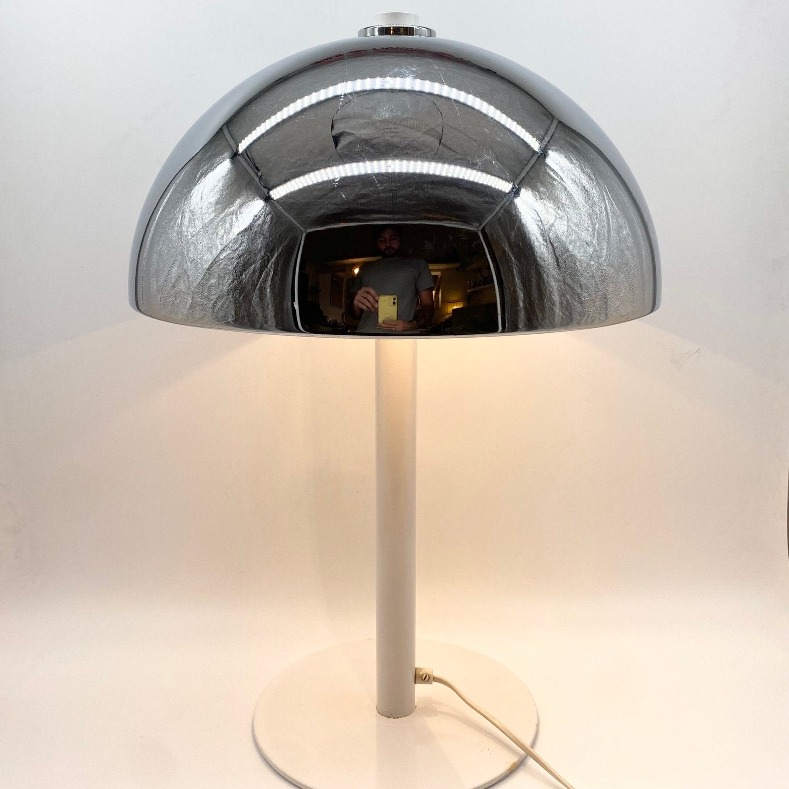 LAMPE CHROME CHAMPIGNON "XXL", 1970s