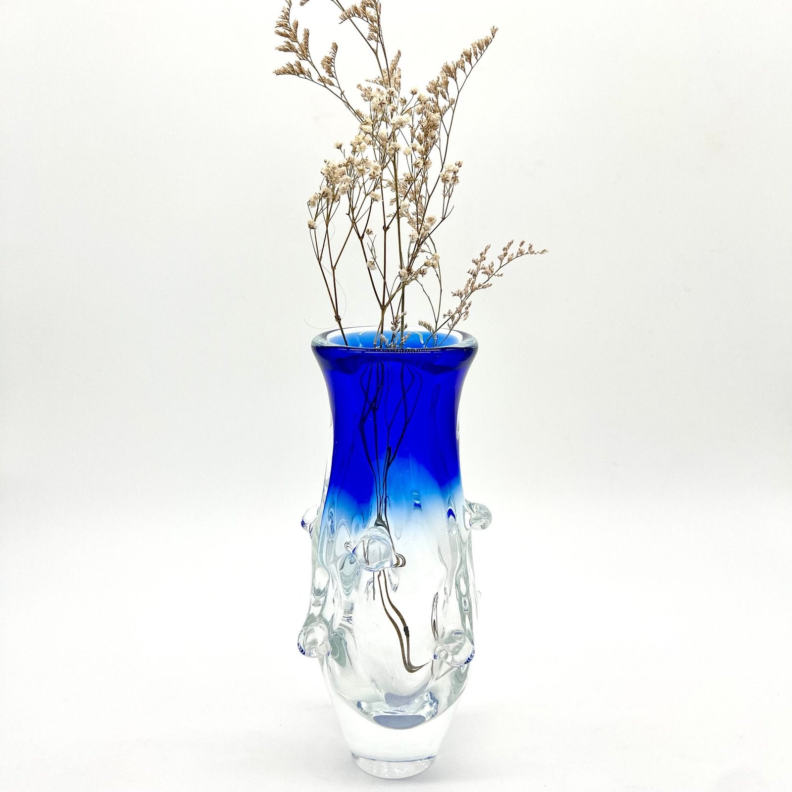VASE BLEU COBALT, LADISLAV PALACEK, CRISTAL DE BOHÈME, 1960