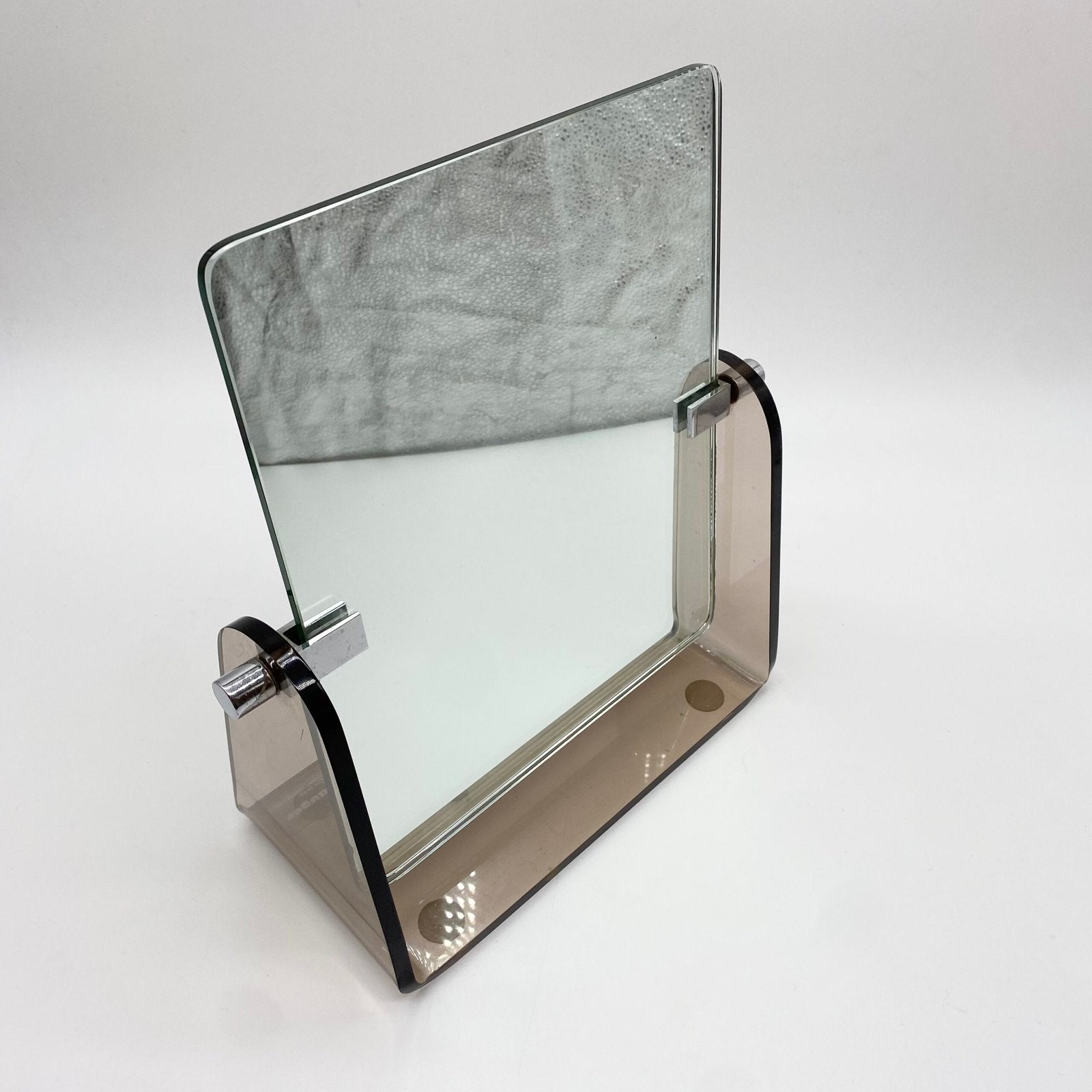 MIROIR PLEXI FUMÉ — CRÉATION J.P. MAUGER, 1970s