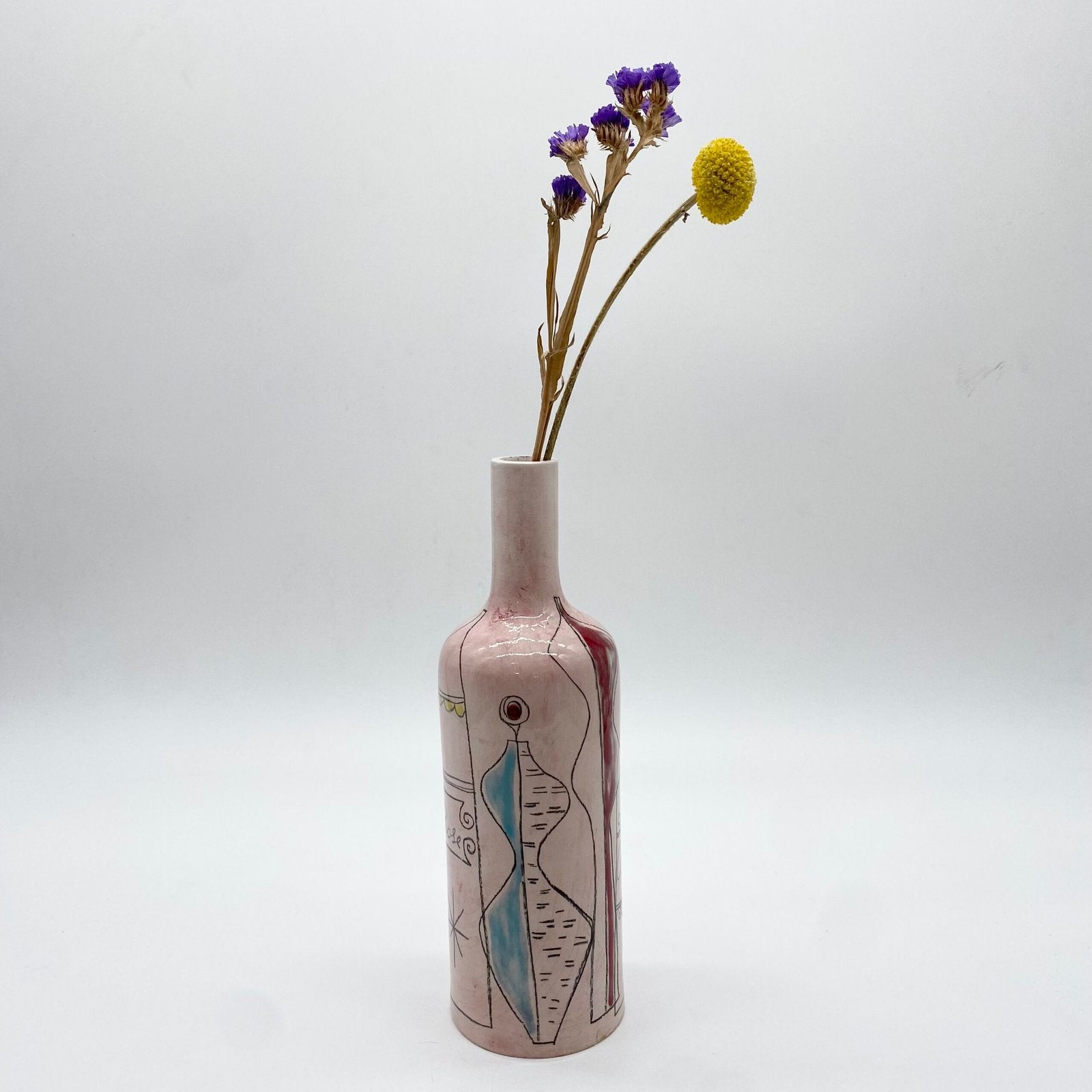 VASE "BOUTEILLE" CÉRAMIQUE, PRATO ITALY 1960s