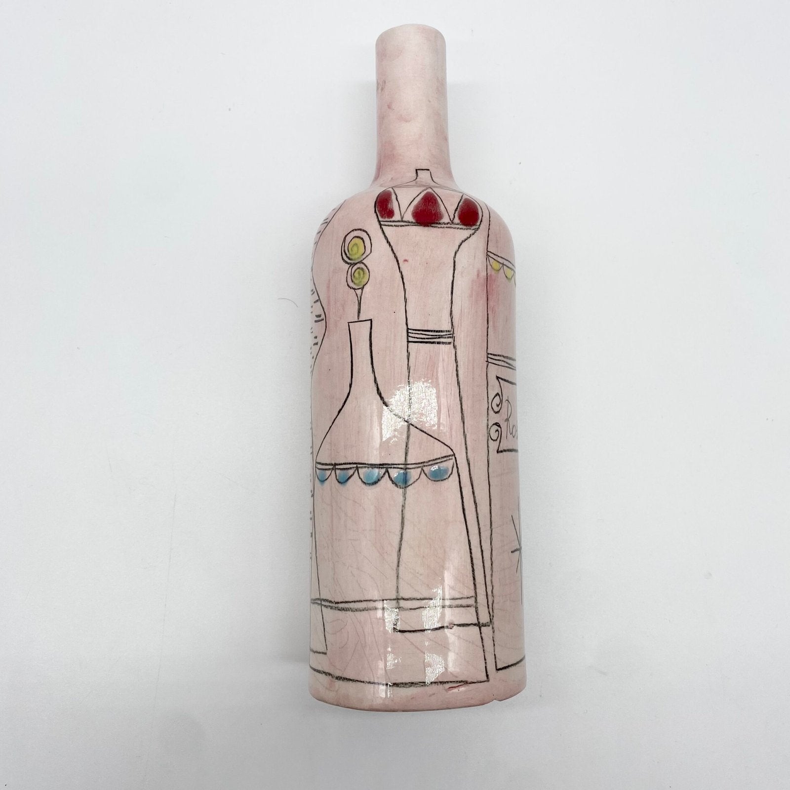 VASE "BOUTEILLE" CÉRAMIQUE, PRATO ITALY 1960s