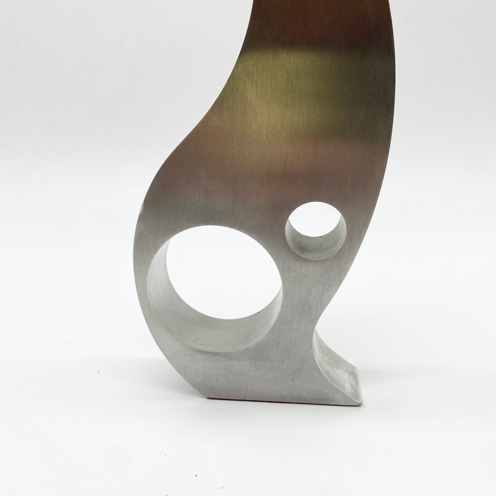 BOUGEOIR / VASE "SPAGE AGE" ALU BROSSÉ, 1970s