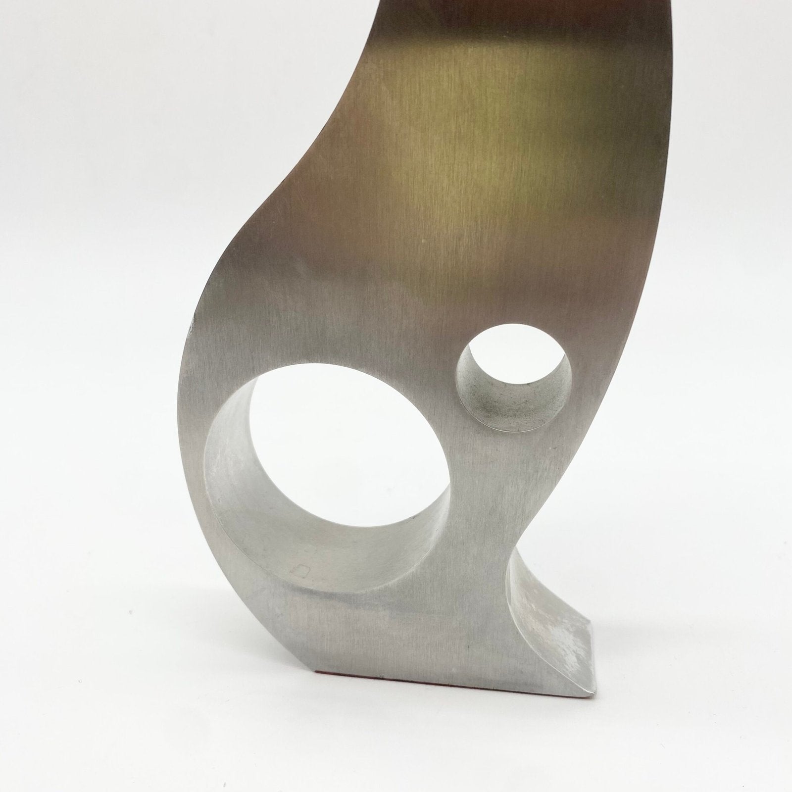 BOUGEOIR / VASE "SPAGE AGE" ALU BROSSÉ, 1970s