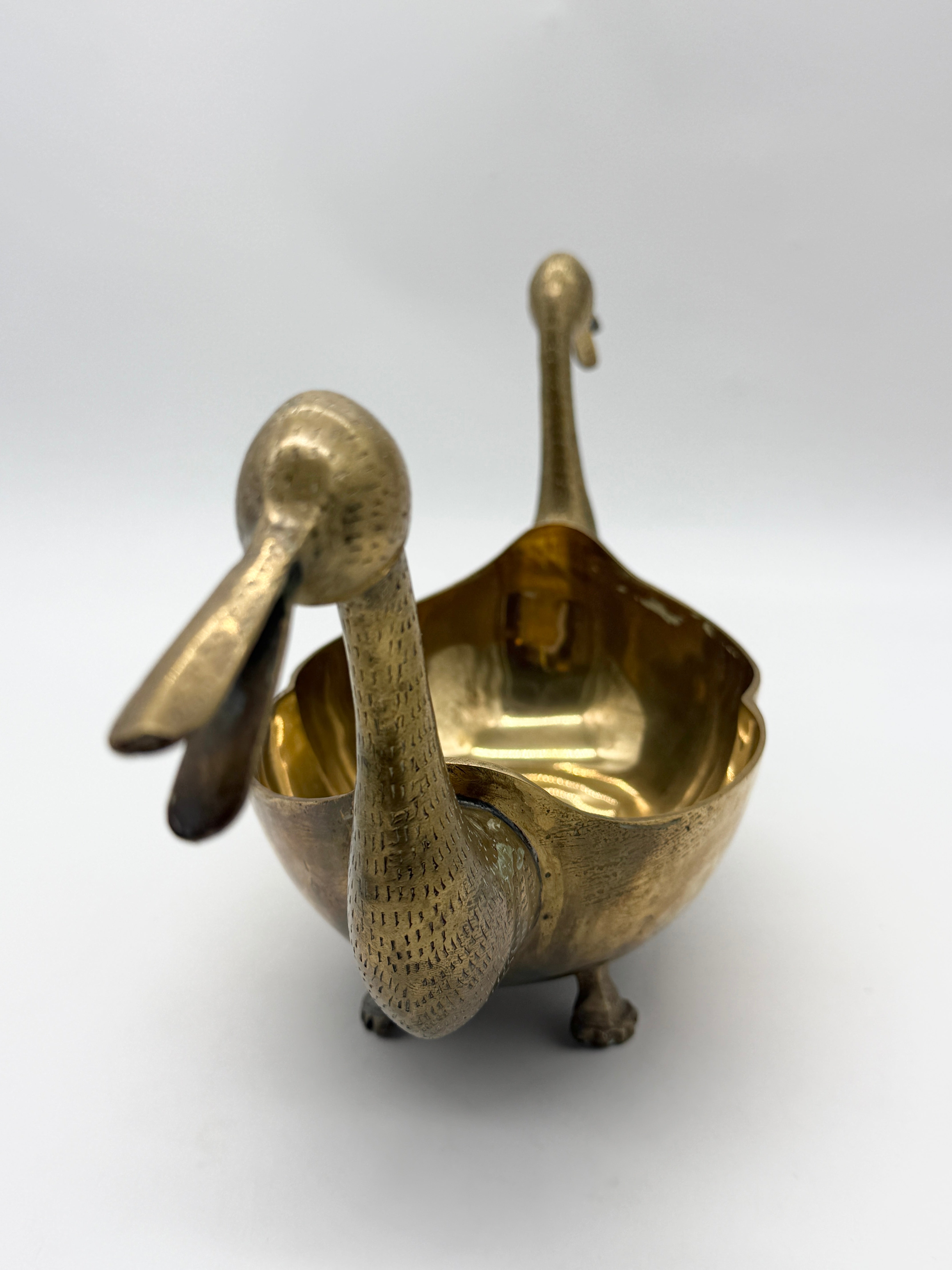 CENTRE DE TABLE "CANARDS" EN LAITON – VERS 1950s
