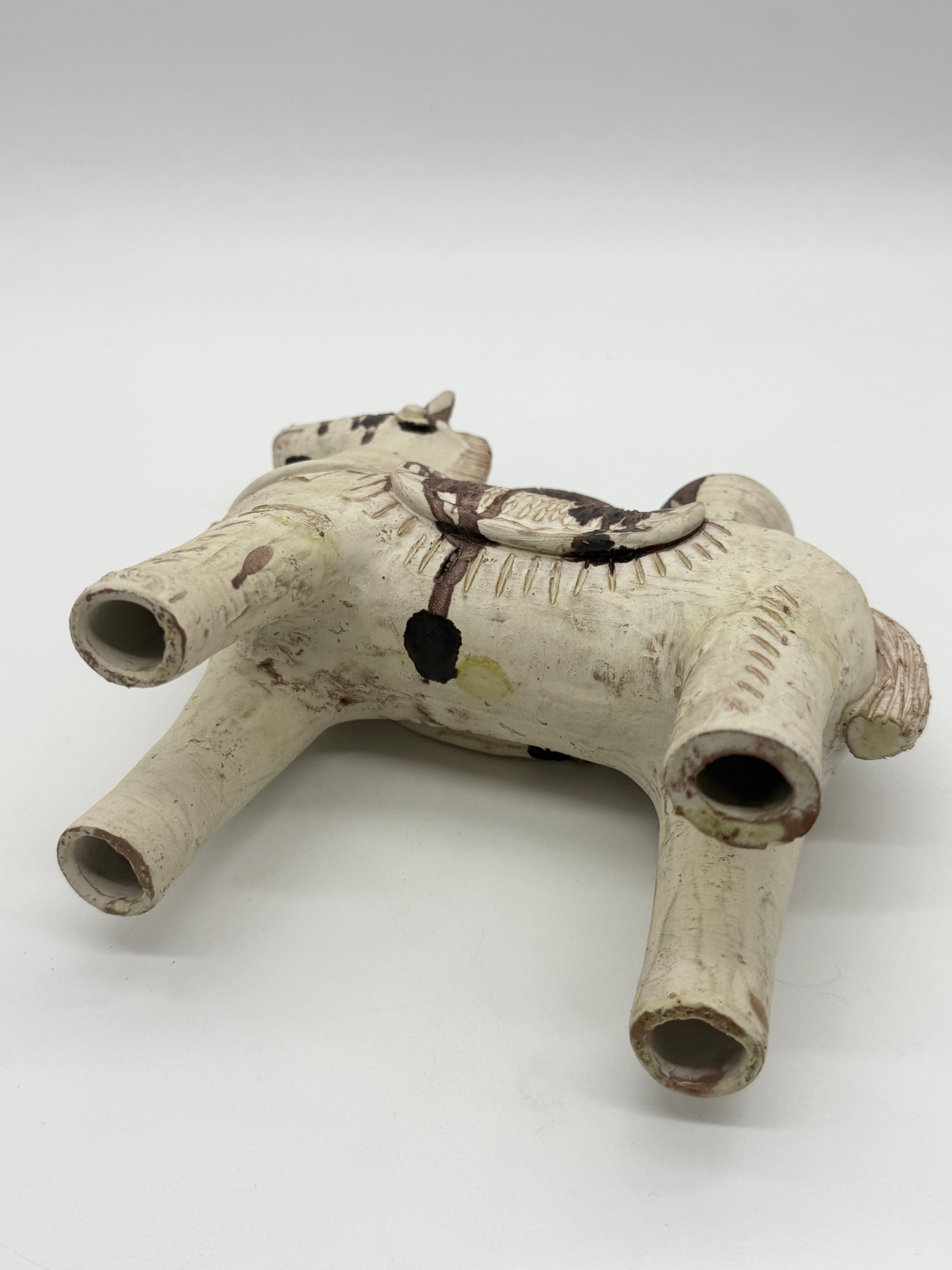 CHEVAL BOUGEOIR EN CÉRAMIQUE ARTISANALE SARDE, 1960s