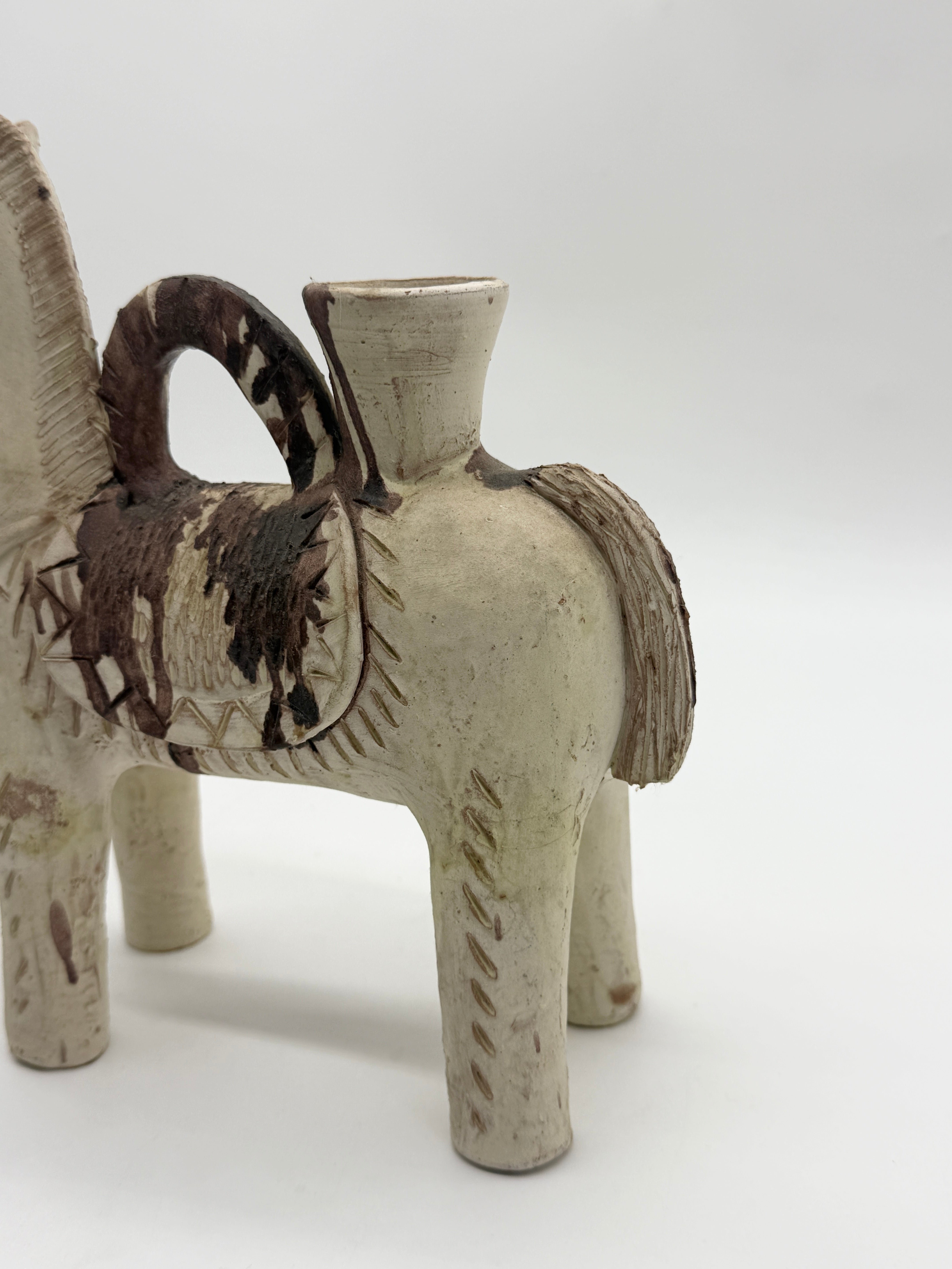 CHEVAL BOUGEOIR EN CÉRAMIQUE ARTISANALE SARDE, 1960s