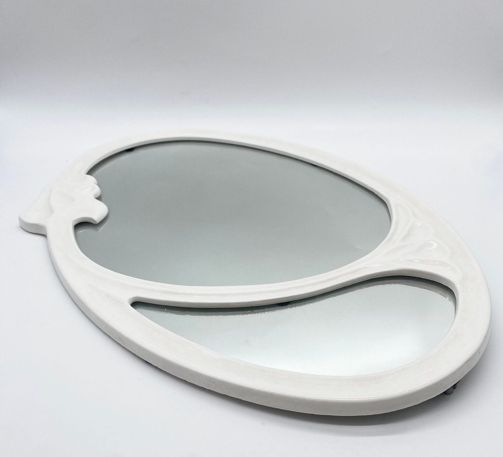 GRAND MIROIR "OVALE" EN FONTE – ART DÉCO