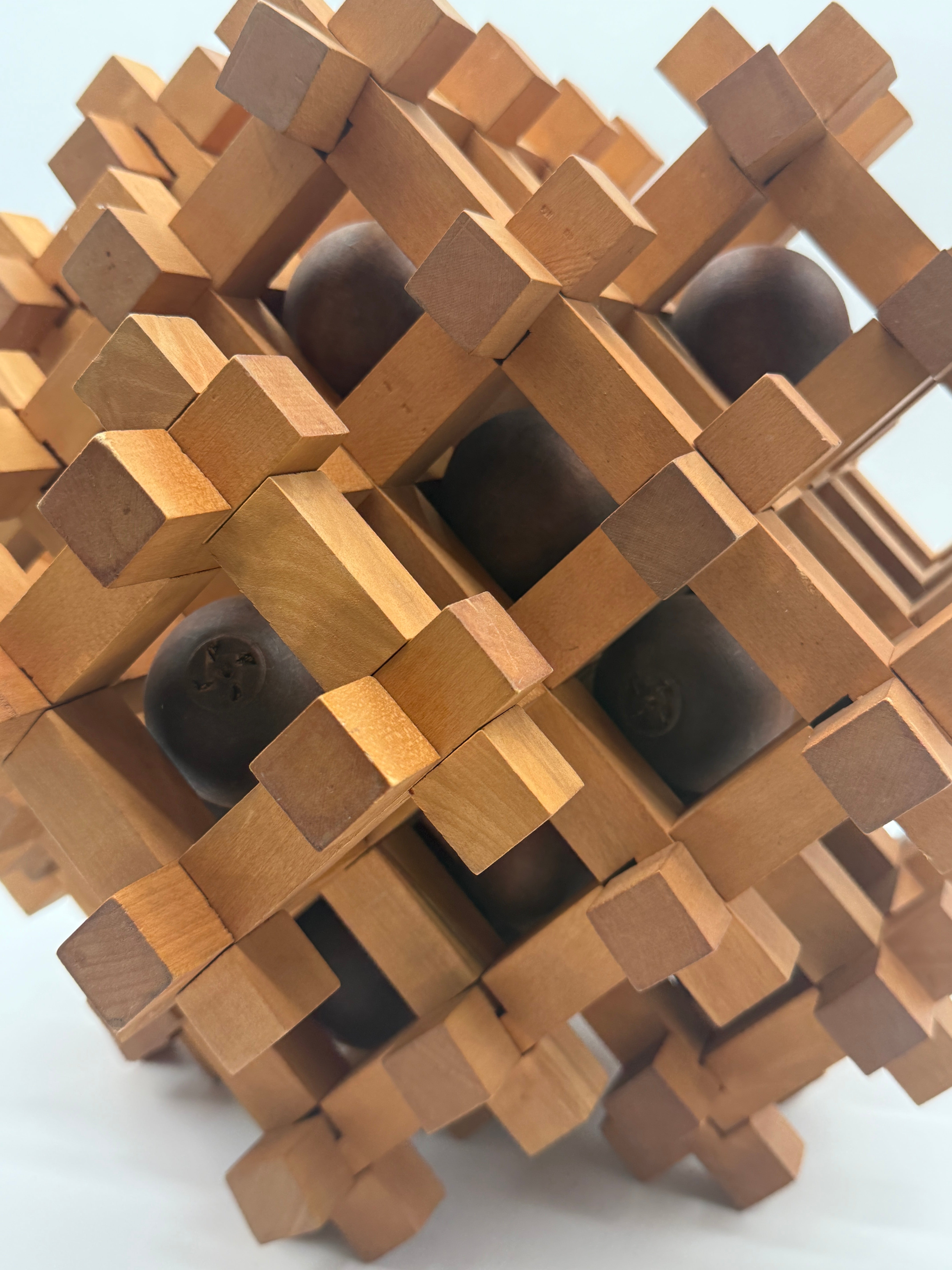 SCULPTURE-PUZZLE EN BOIS PAR SORI YANAGI, JAPON, 1970s