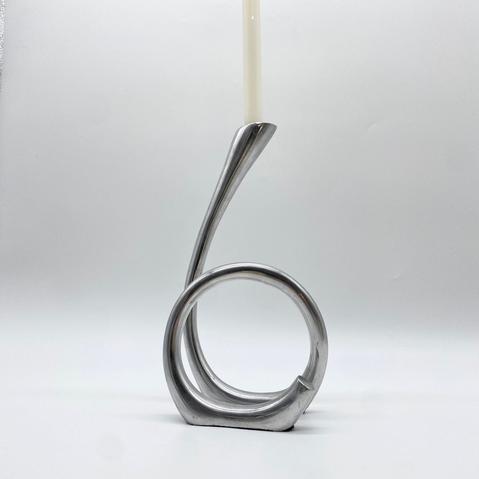 BOUGEOIR BIOMORPHIQUE / FONTE D'ALU – 1980s
