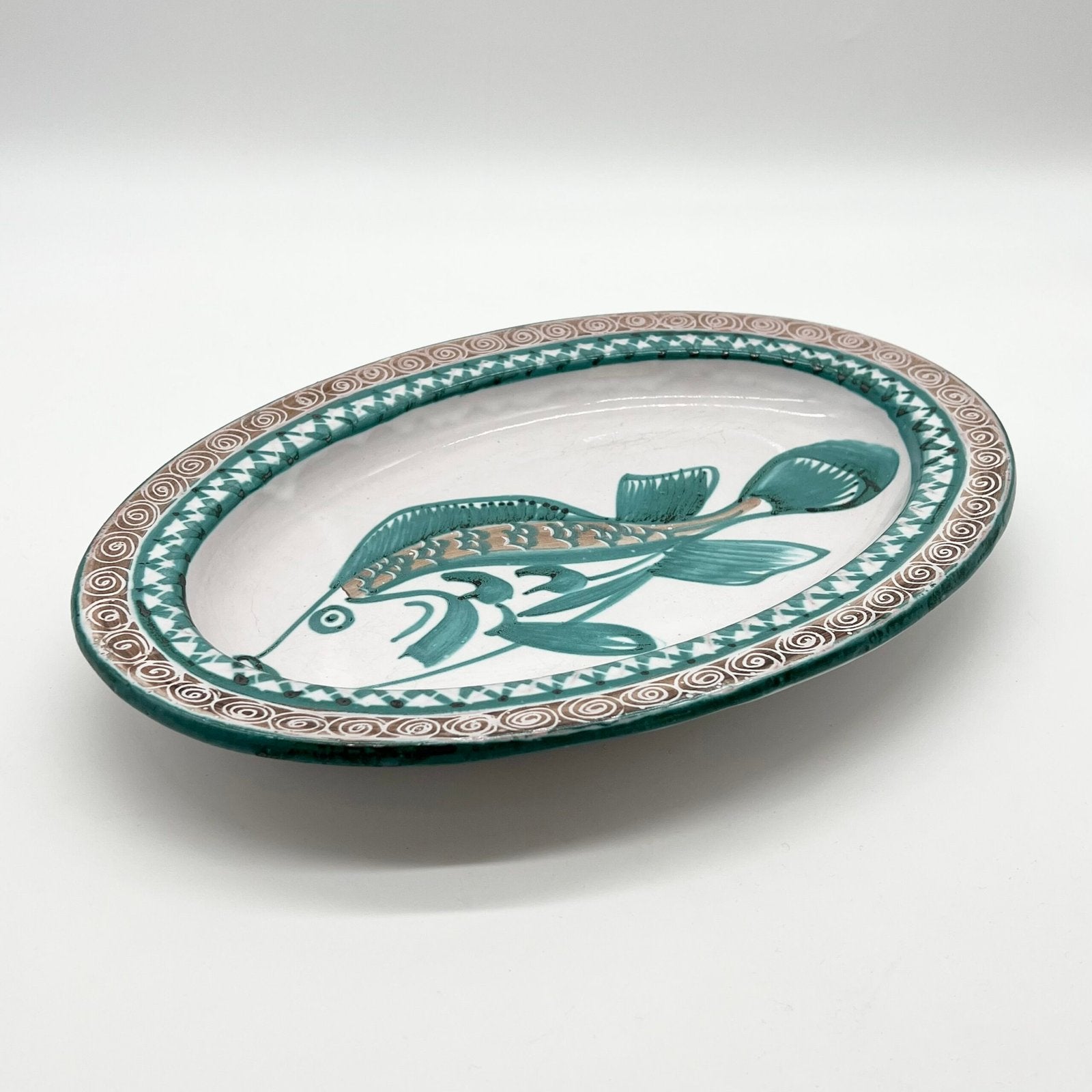 PLAT OVALE ROBERT PICAULT – MOTIF POISSON, 1950
