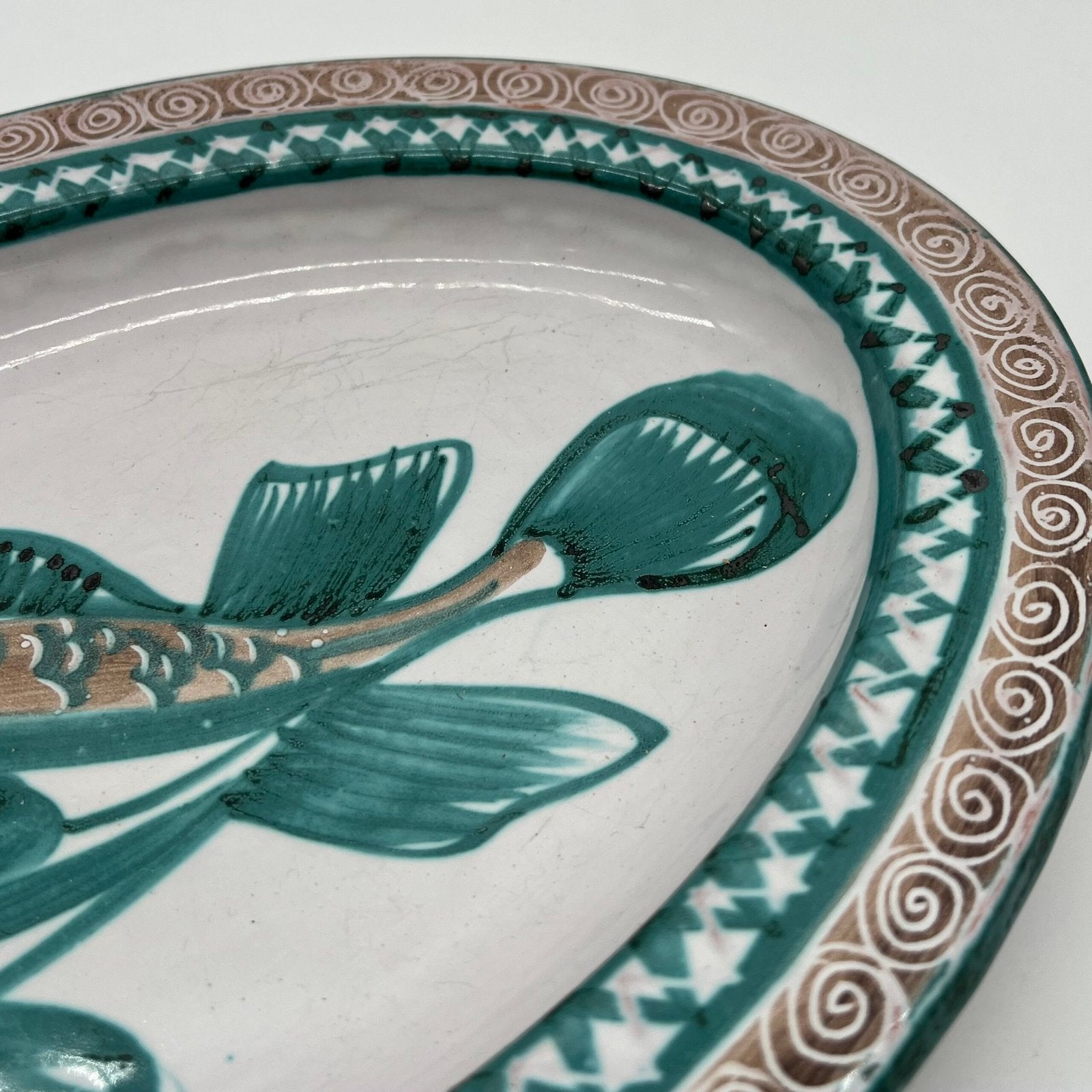 PLAT OVALE ROBERT PICAULT – MOTIF POISSON, 1950
