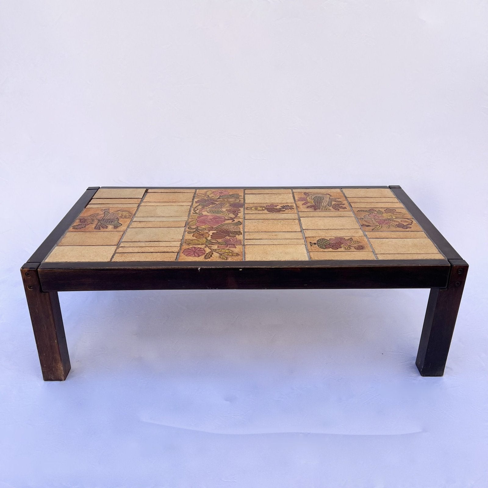CERAMIC COFFEE TABLE BY RAYMONDE LEDUC, VALLAURIS 1960