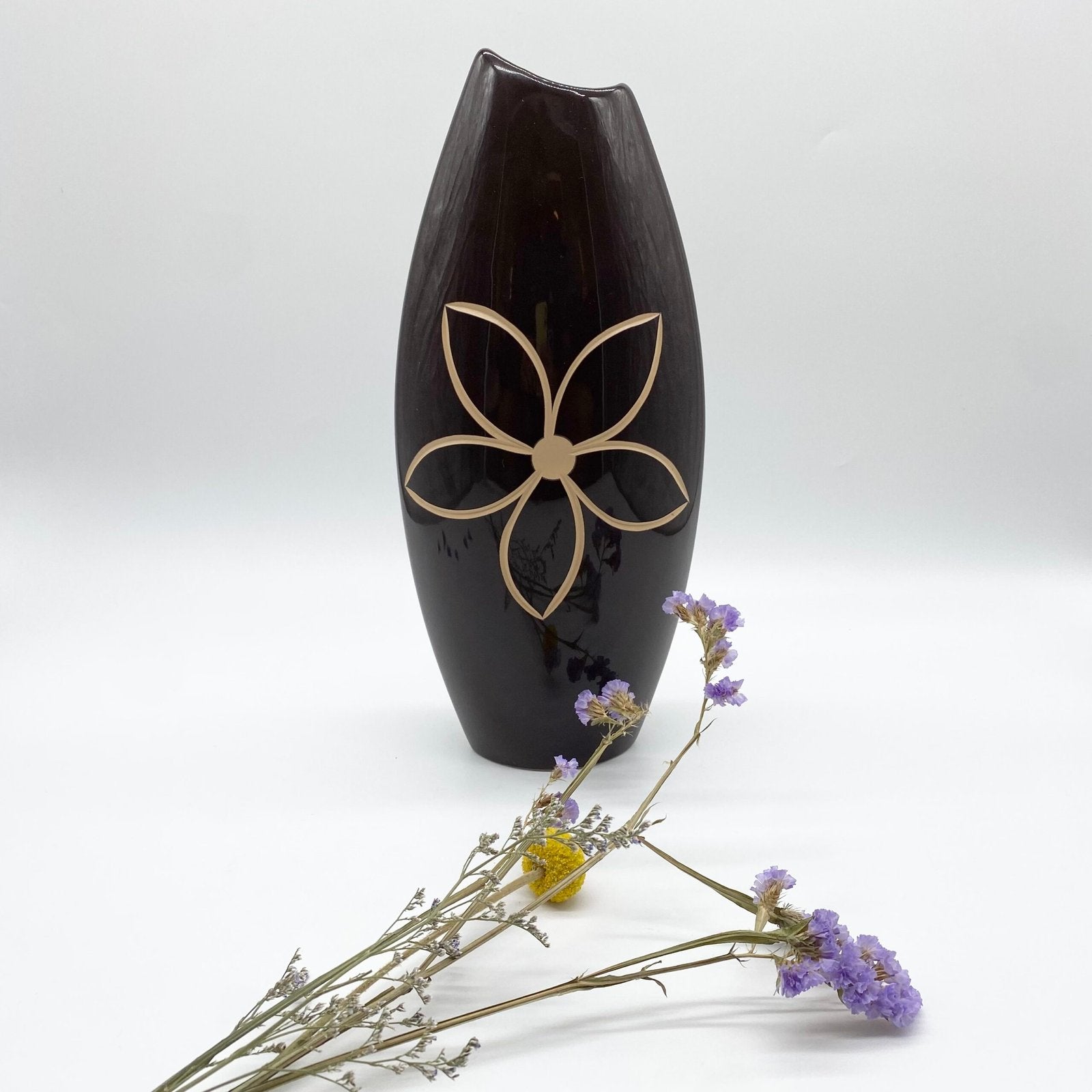 VASE "FLEUR" / CÉRAMIQUE ÉMAILLÉE – 1970s