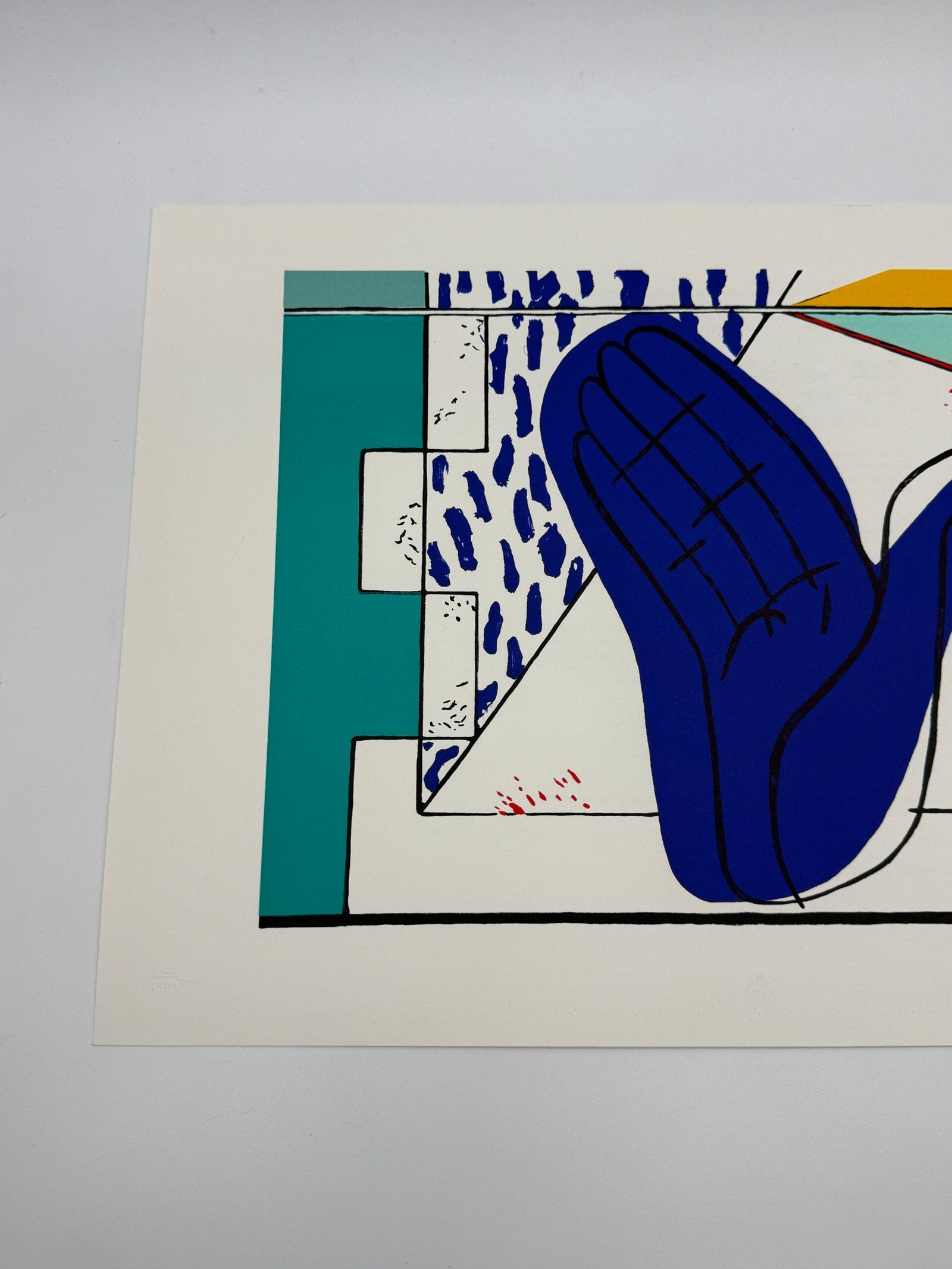 LA MAIN BLEUE — LITHOGRAPHIE D’APRÈS LE CORBUSIER (239/700 IDEM PARIS)