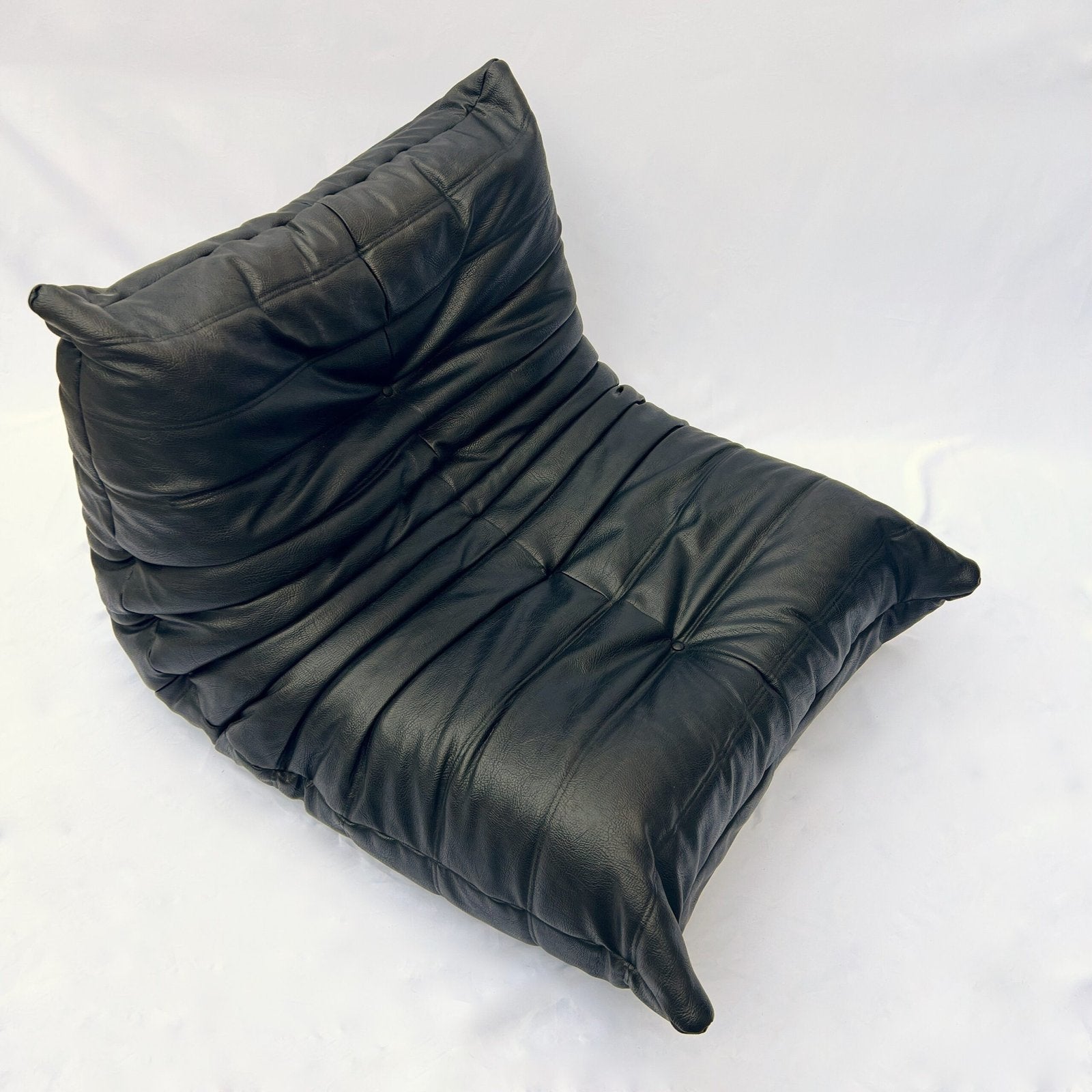 TOGO CHAIR IN BLACK LEATHER, LIGNE ROSET, 1980s