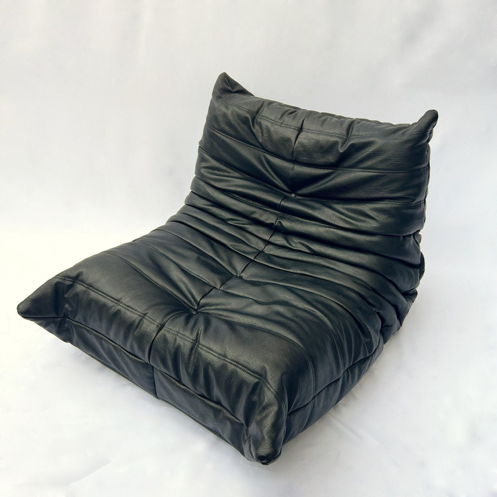 TOGO CHAIR IN BLACK LEATHER, LIGNE ROSET, 1980s