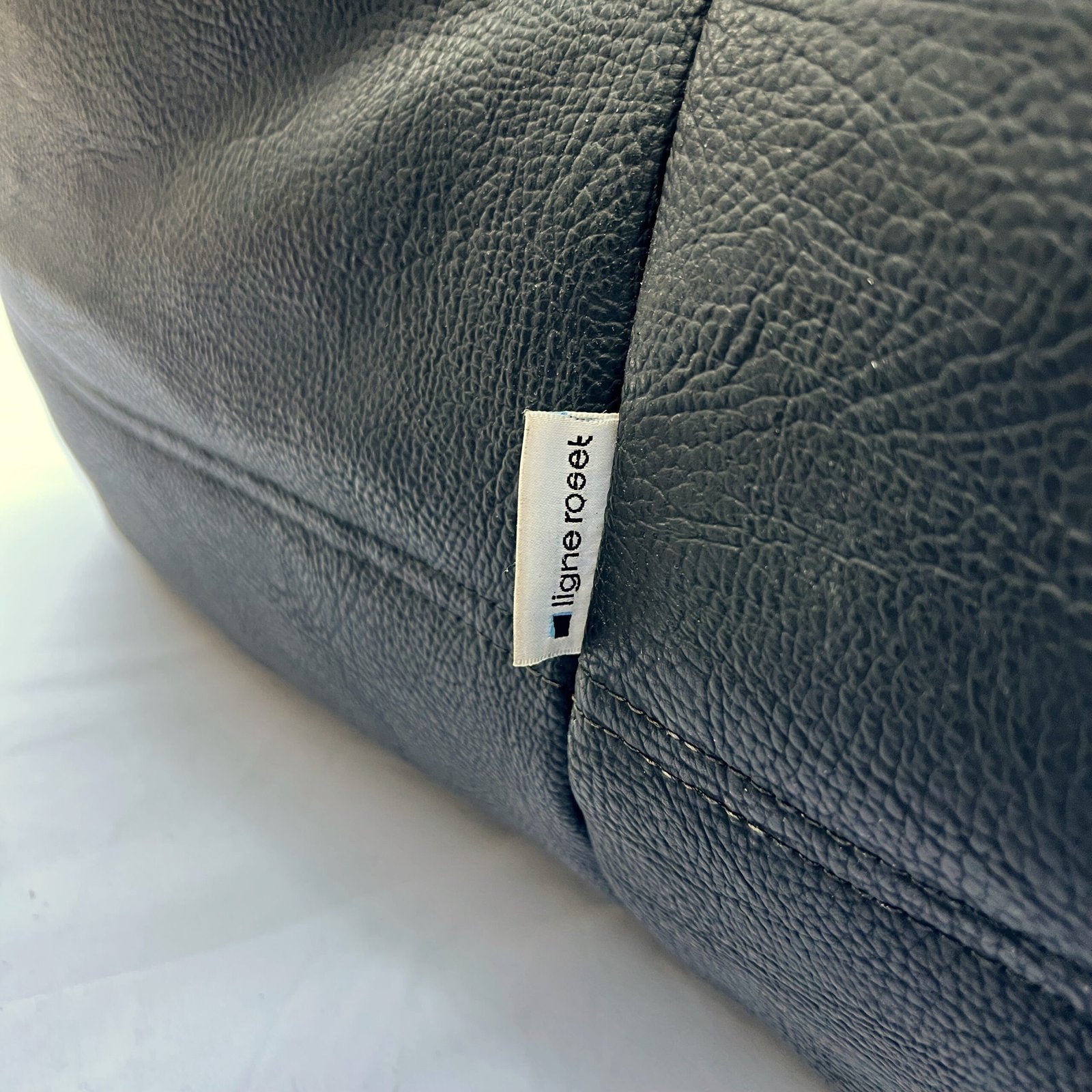 TOGO CHAIR IN BLACK LEATHER, LIGNE ROSET, 1980s