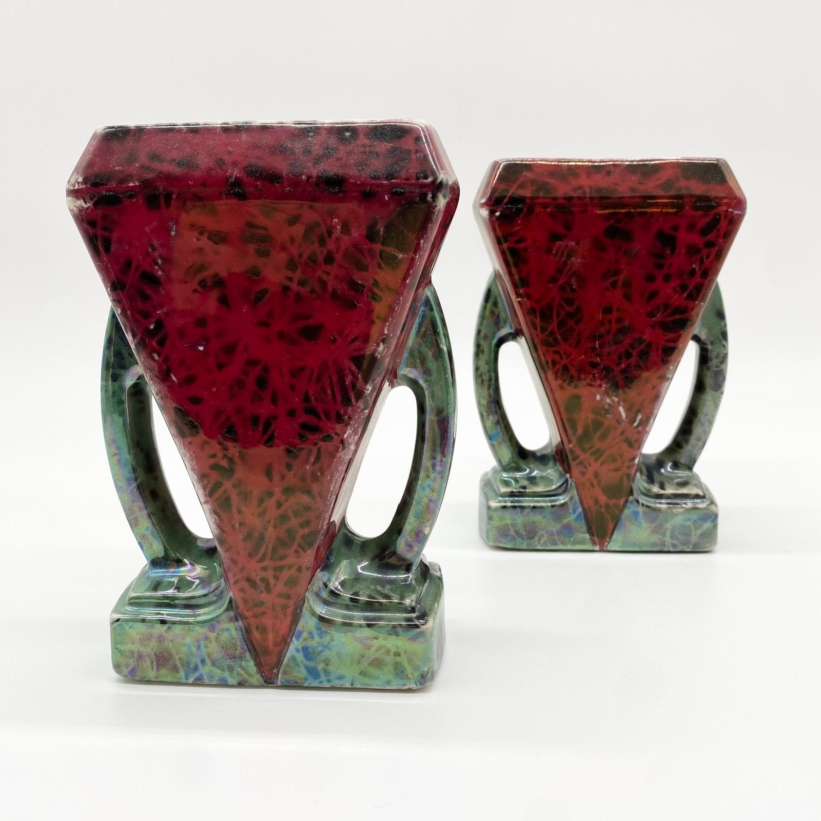PAIRE DE VASES ART DÉCO – "MAJOLIQUE WASMÜEL", 1930s