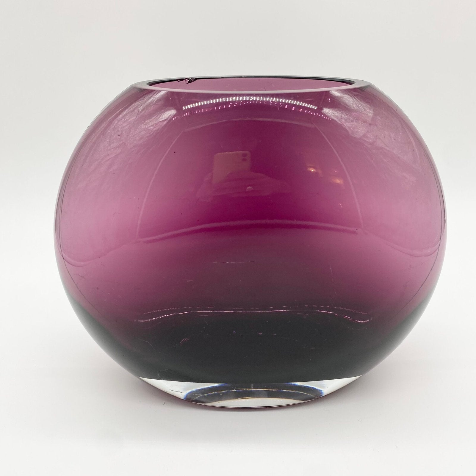 VASE "VIOLET SPHERE " VERRE  — 1980s