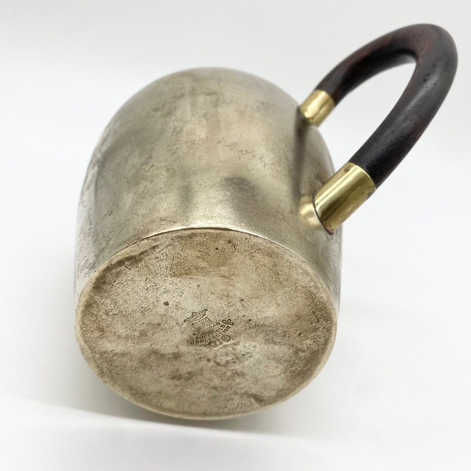 THÉIÈRE MÉTAL/BOIS — "JORDAN SHEFFIELD COLLECTION", 1950s