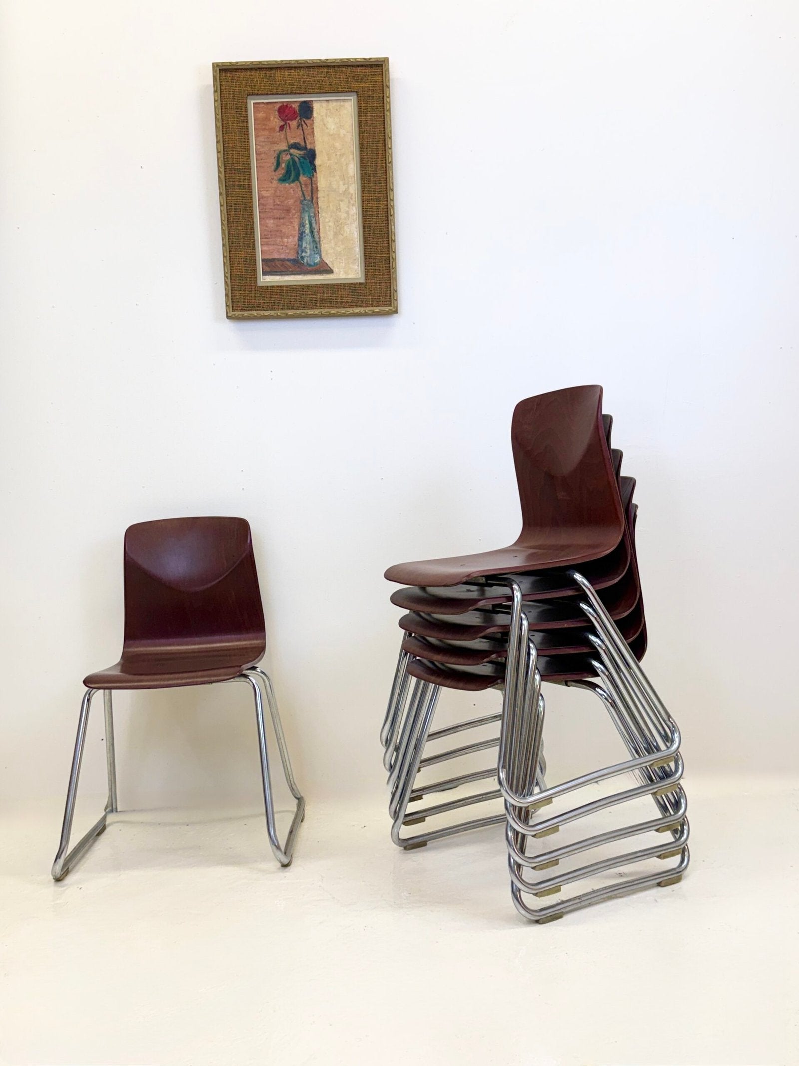 SUITE DE 6 CHAISES S22 — THUR-OP SEAT, 1970s