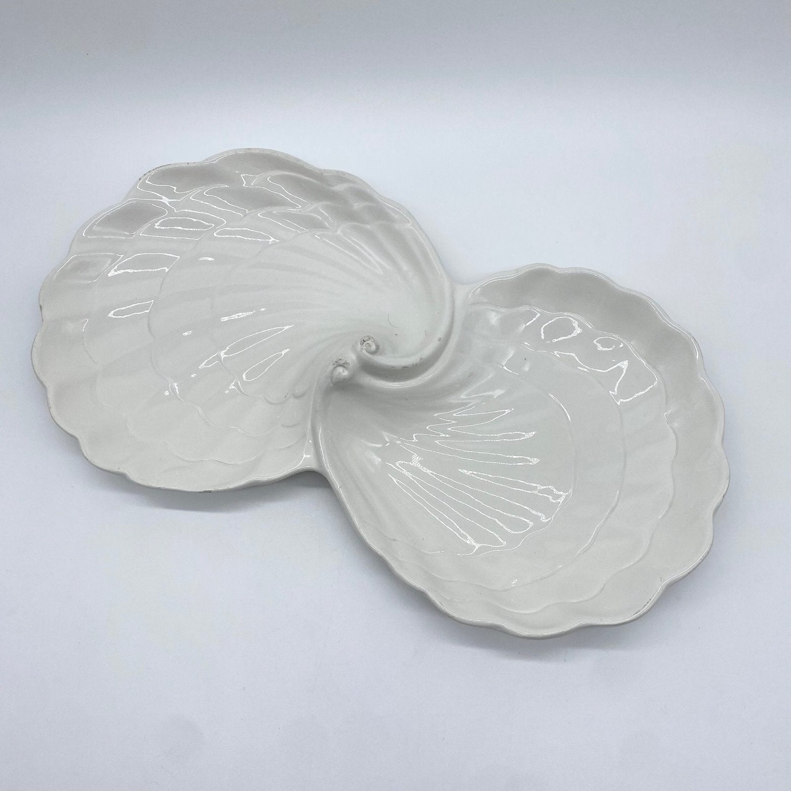GRAND PLAT "COQUILLAGE" CÉRAMIQUE – MADE IN ITALY,1980s