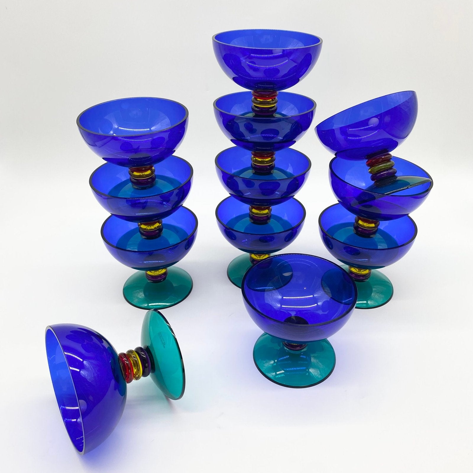 GUZZINI – ENSEMBLES DE 6 VERRES - 1980s