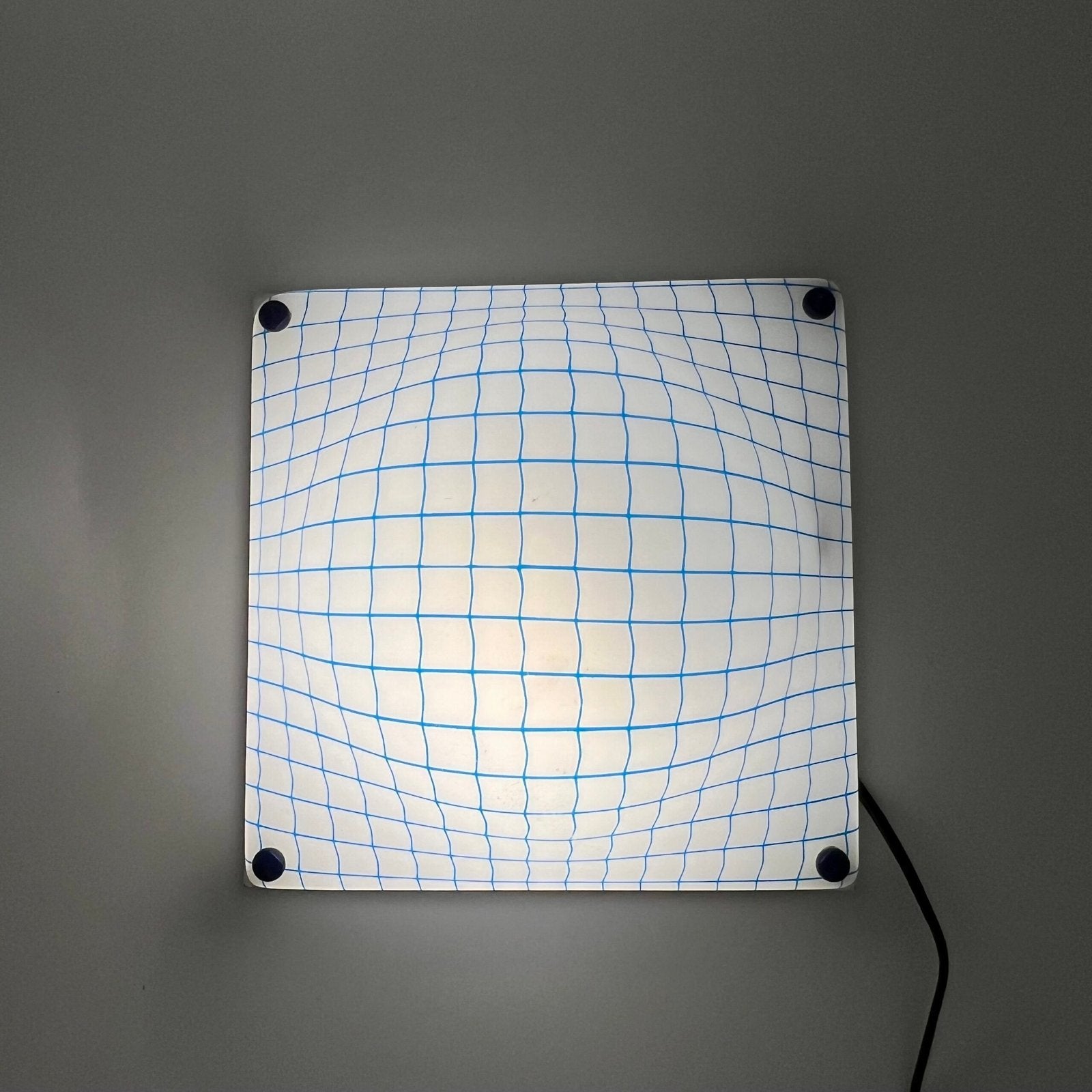 APPLIQUE MURALE "BLUE GRIDS", 1980s