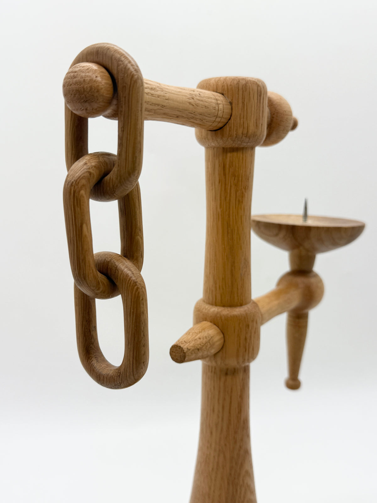 Grand bougeoir scandinave "Chêne massif",  1970s