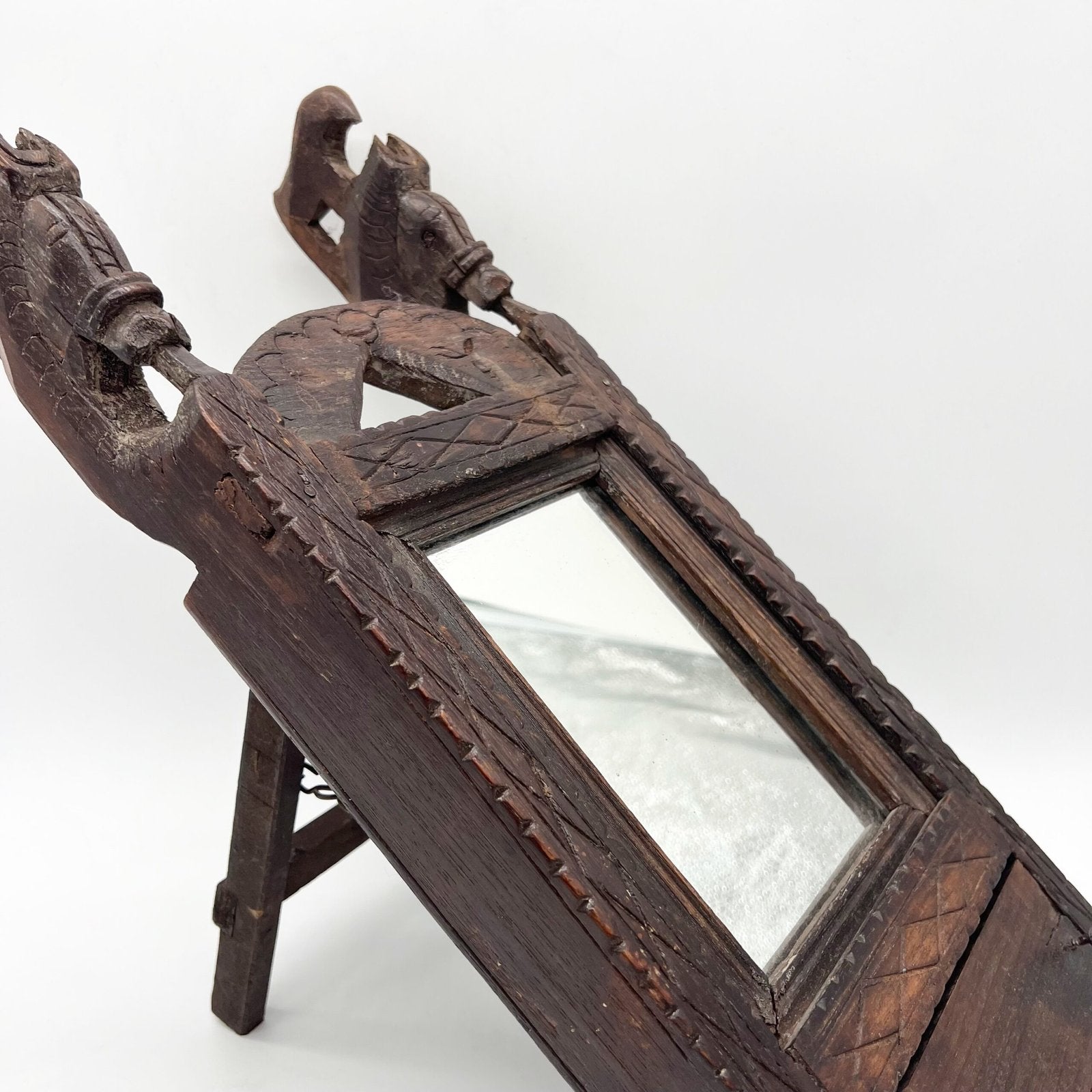 MIROIR BOIS DE TECK, RAJASTHAN "XIXe"