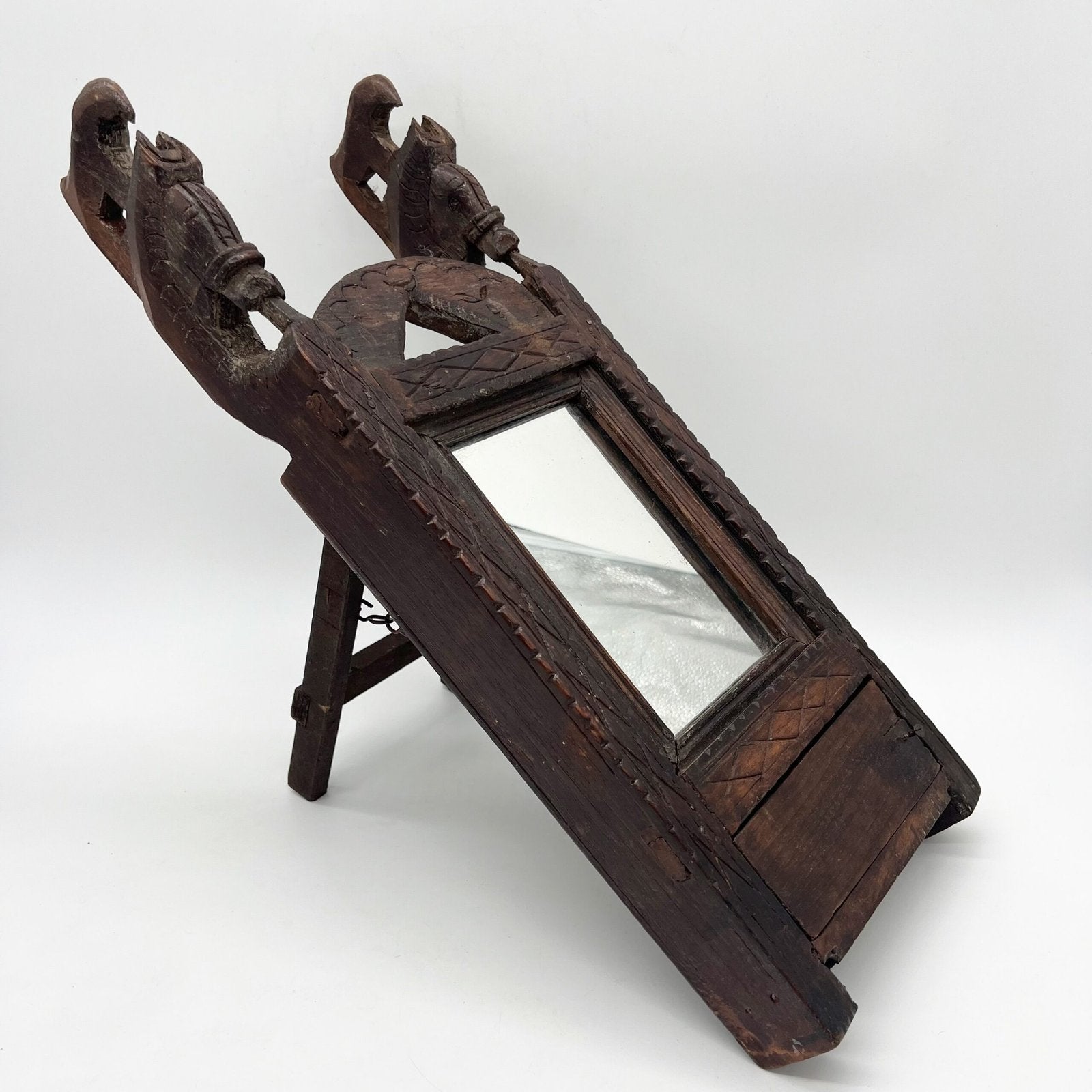 MIROIR BOIS DE TECK, RAJASTHAN "XIXe"
