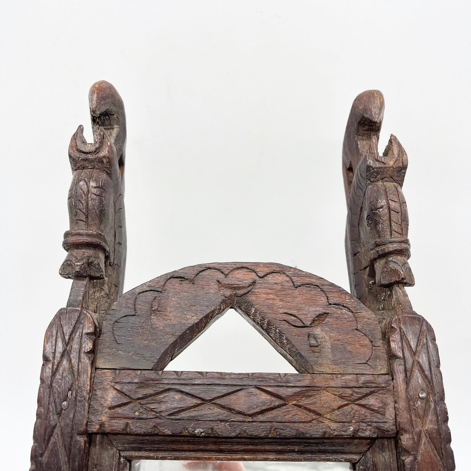 MIROIR BOIS DE TECK, RAJASTHAN "XIXe"