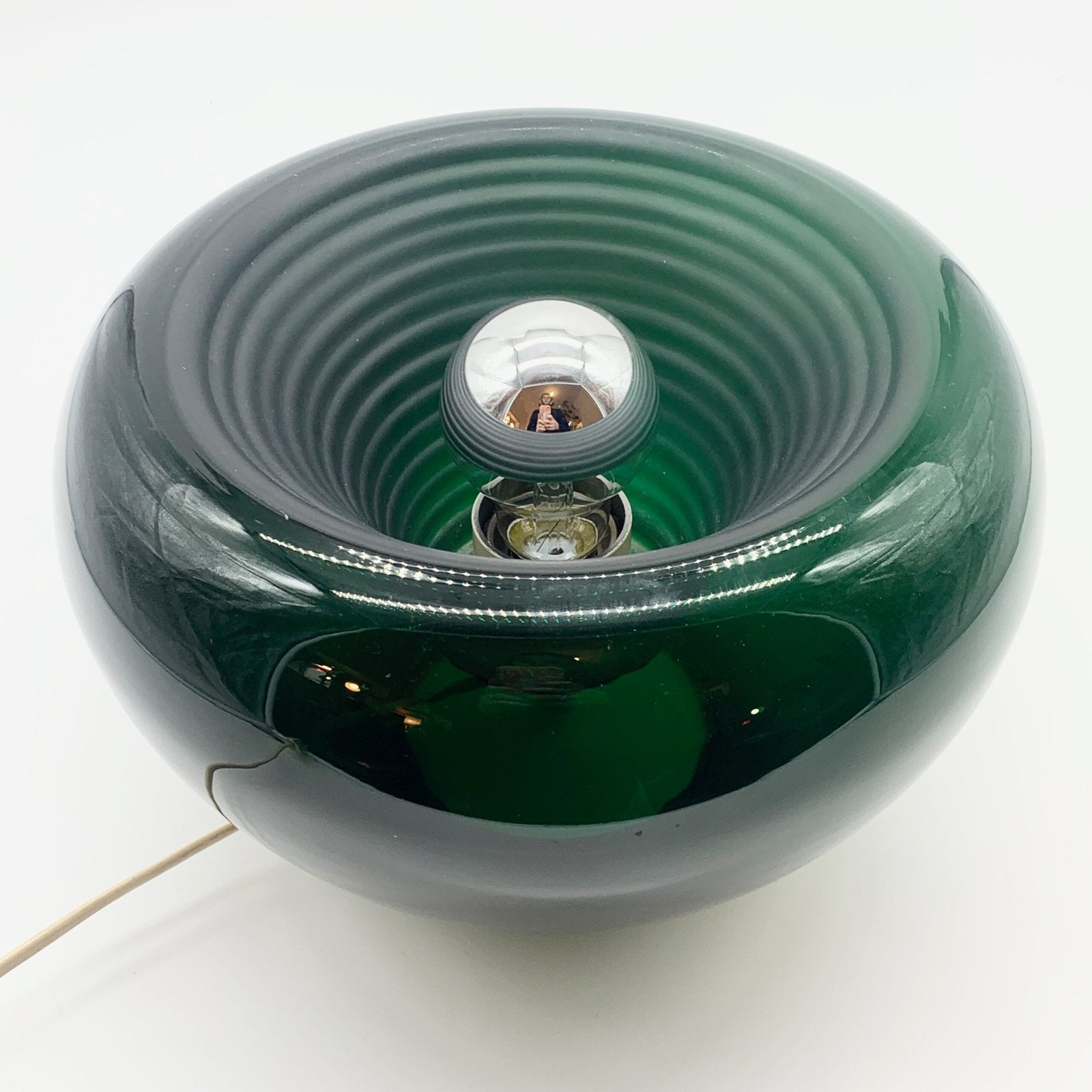 LAMPE "SPACE AGE" VERTE - VERRE DE MURANO, 1970s
