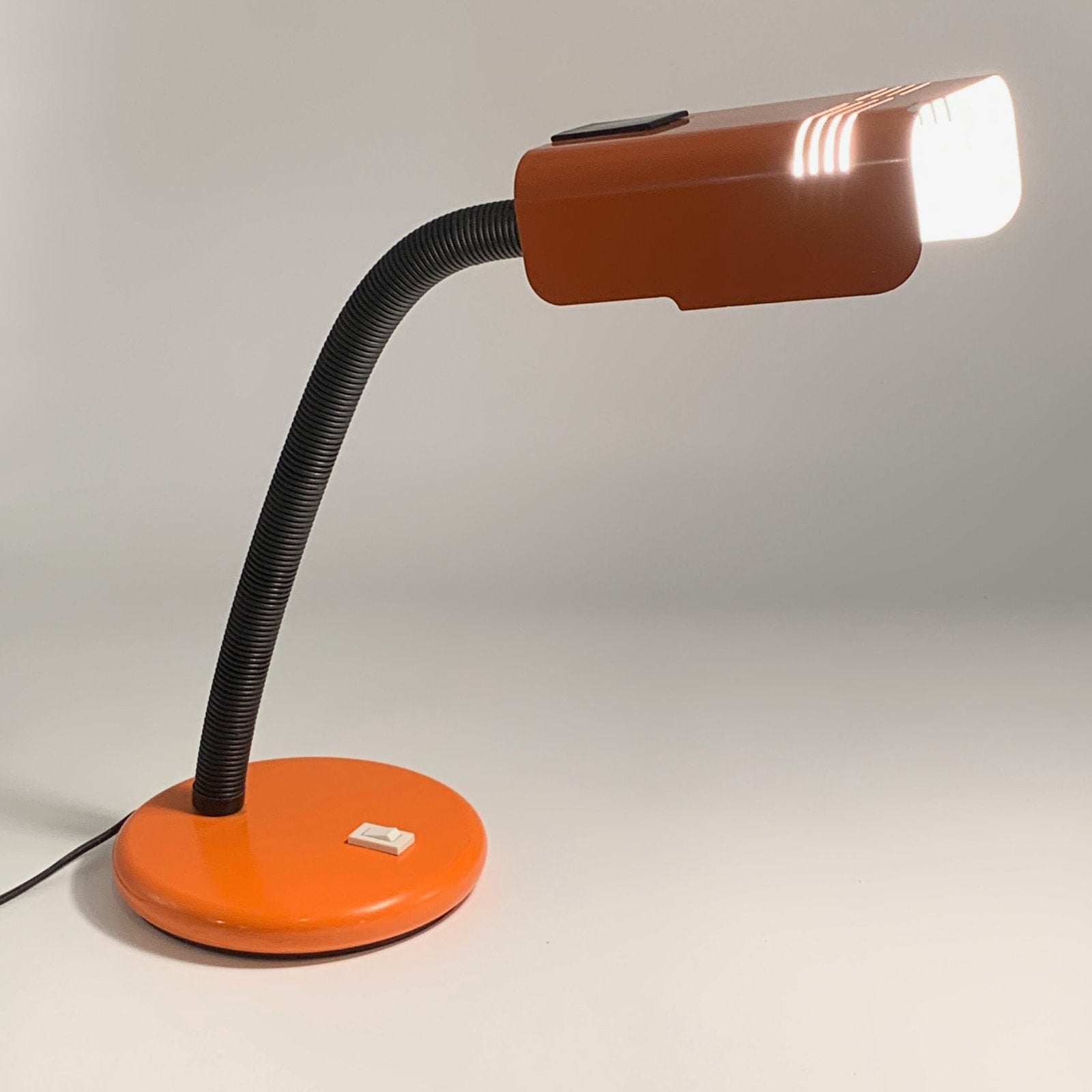 LAMPE DE BUREAU ORANGE TARGETTI, 1970