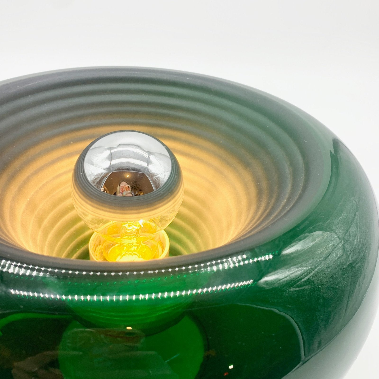LAMPE "SPACE AGE" VERTE - VERRE DE MURANO, 1970s
