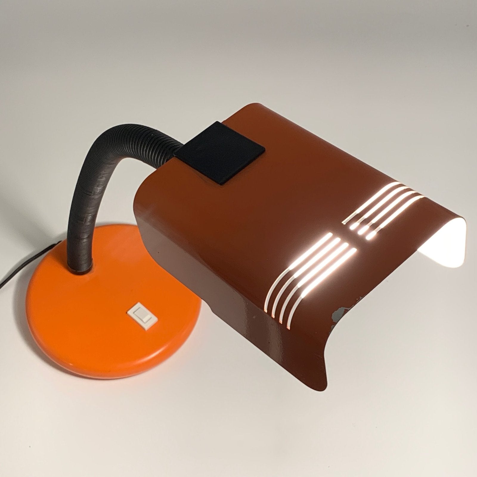 LAMPE DE BUREAU ORANGE TARGETTI, 1970