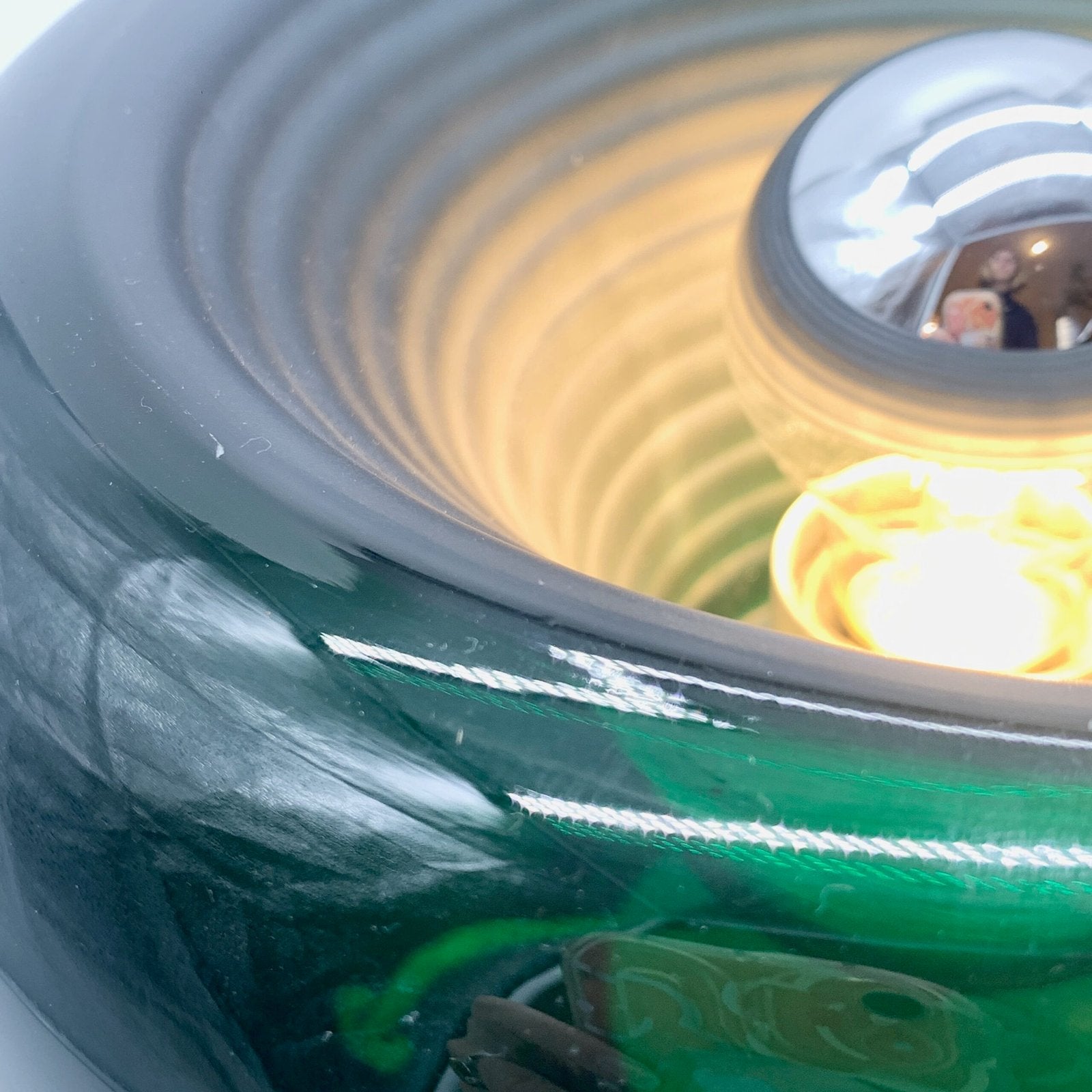 LAMPE "SPACE AGE" VERTE - VERRE DE MURANO, 1970s