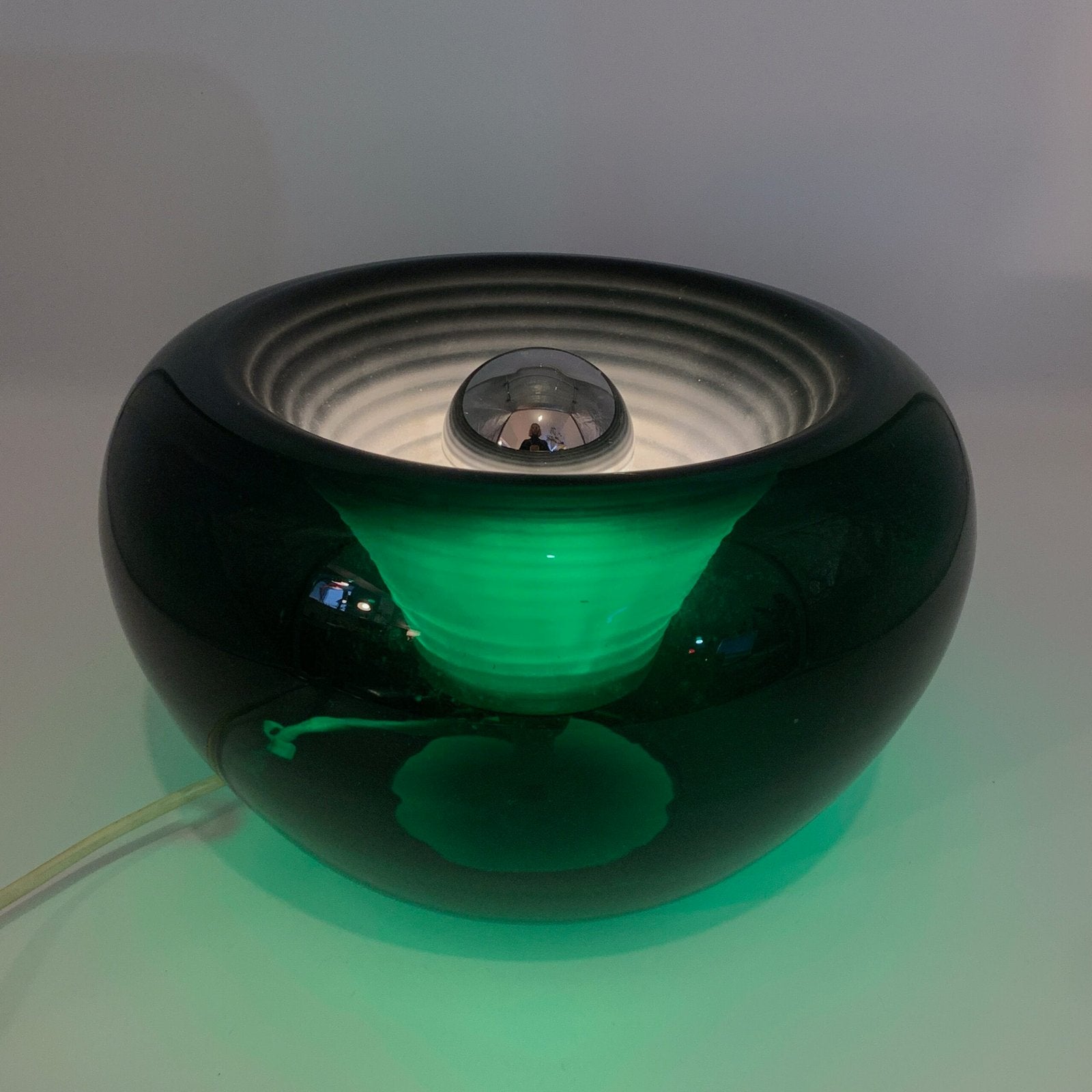 LAMPE "SPACE AGE" VERTE - VERRE DE MURANO, 1970s