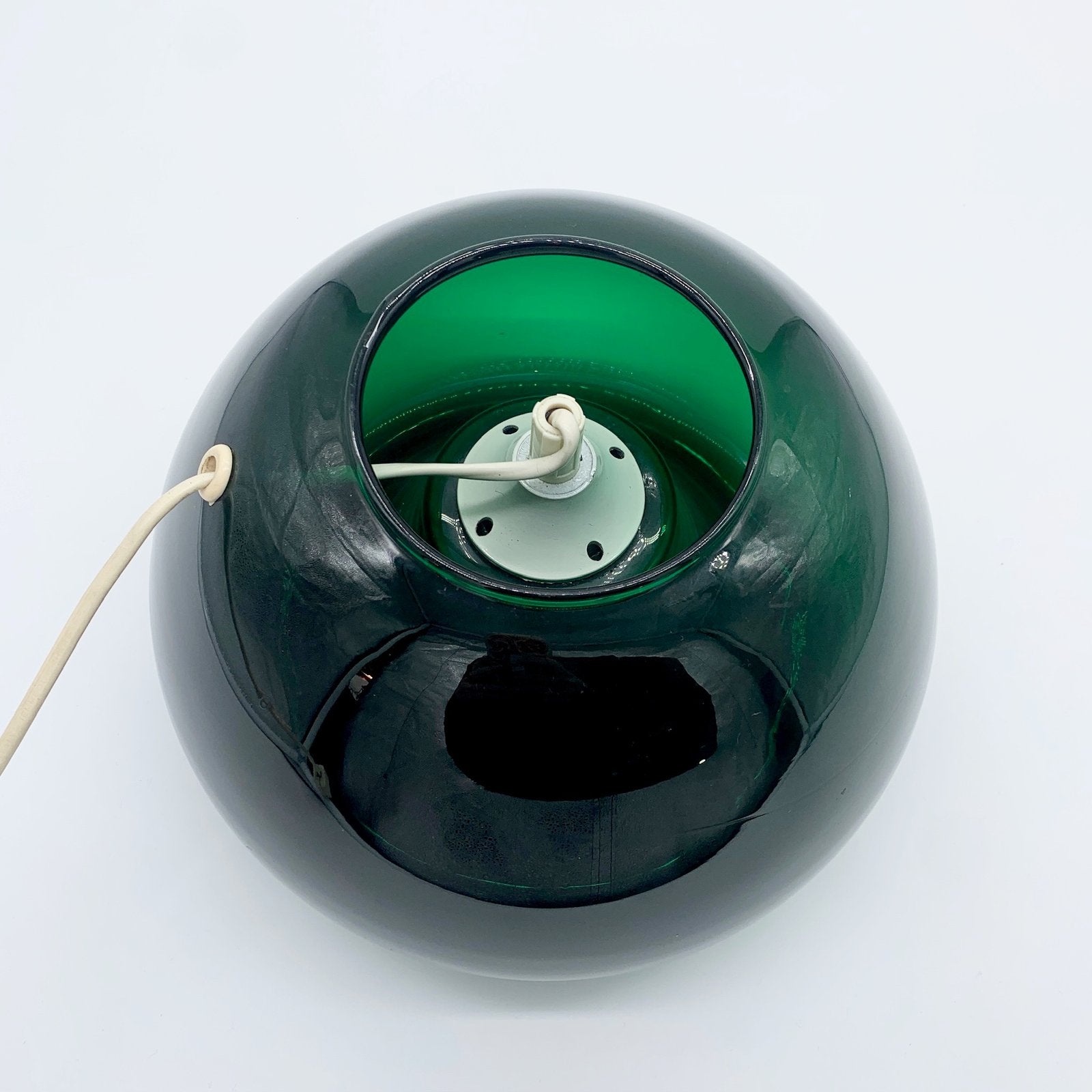 LAMPE "SPACE AGE" VERTE - VERRE DE MURANO, 1970s