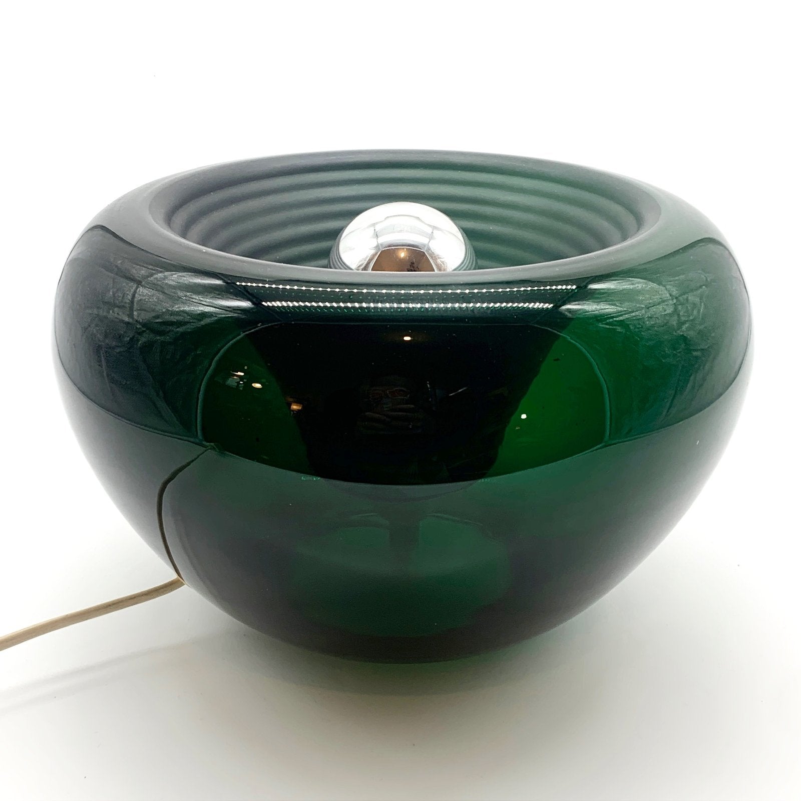 LAMPE "SPACE AGE" VERTE - VERRE DE MURANO, 1970s