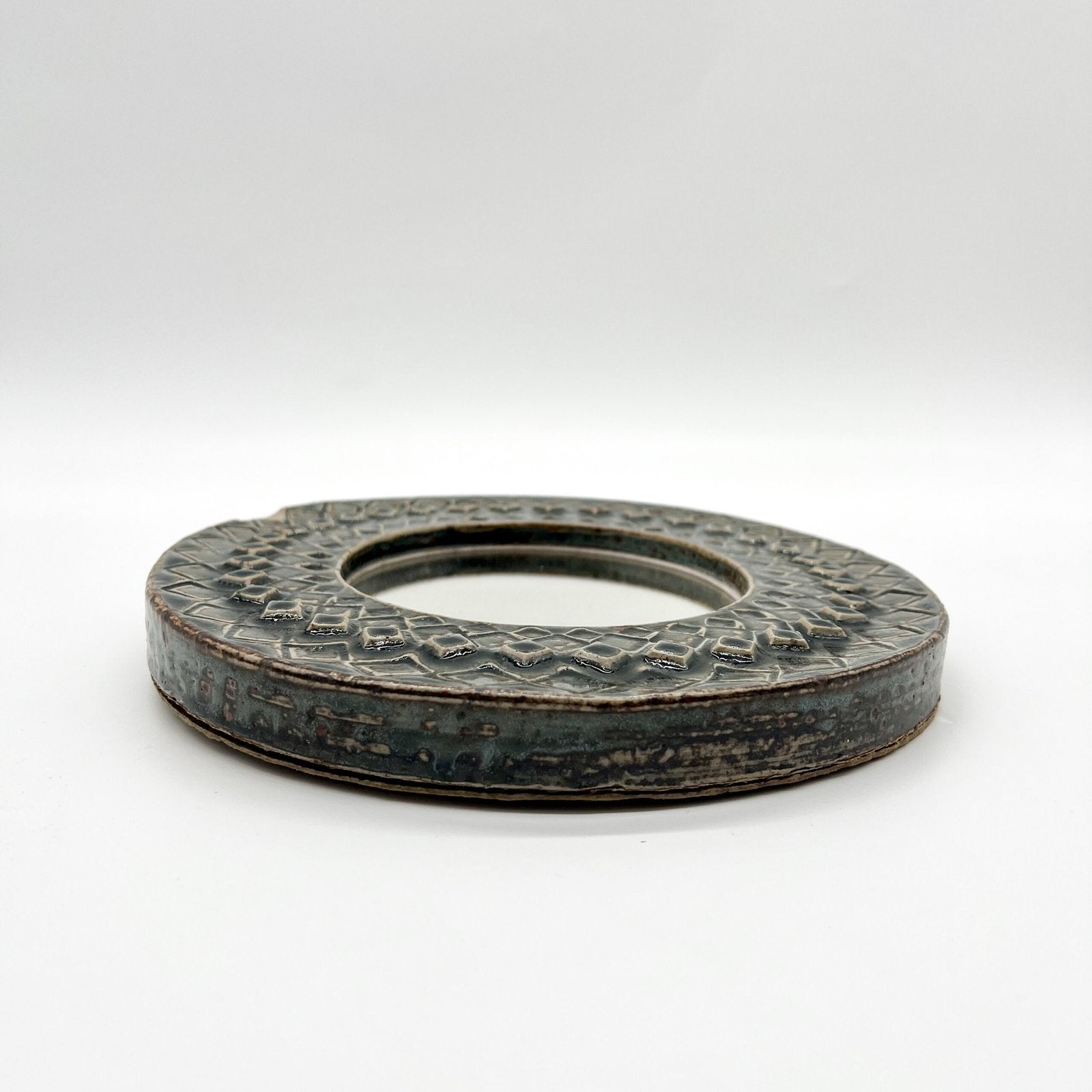 MIROIR CERAMIQUE "LOSANGES" , 1970s