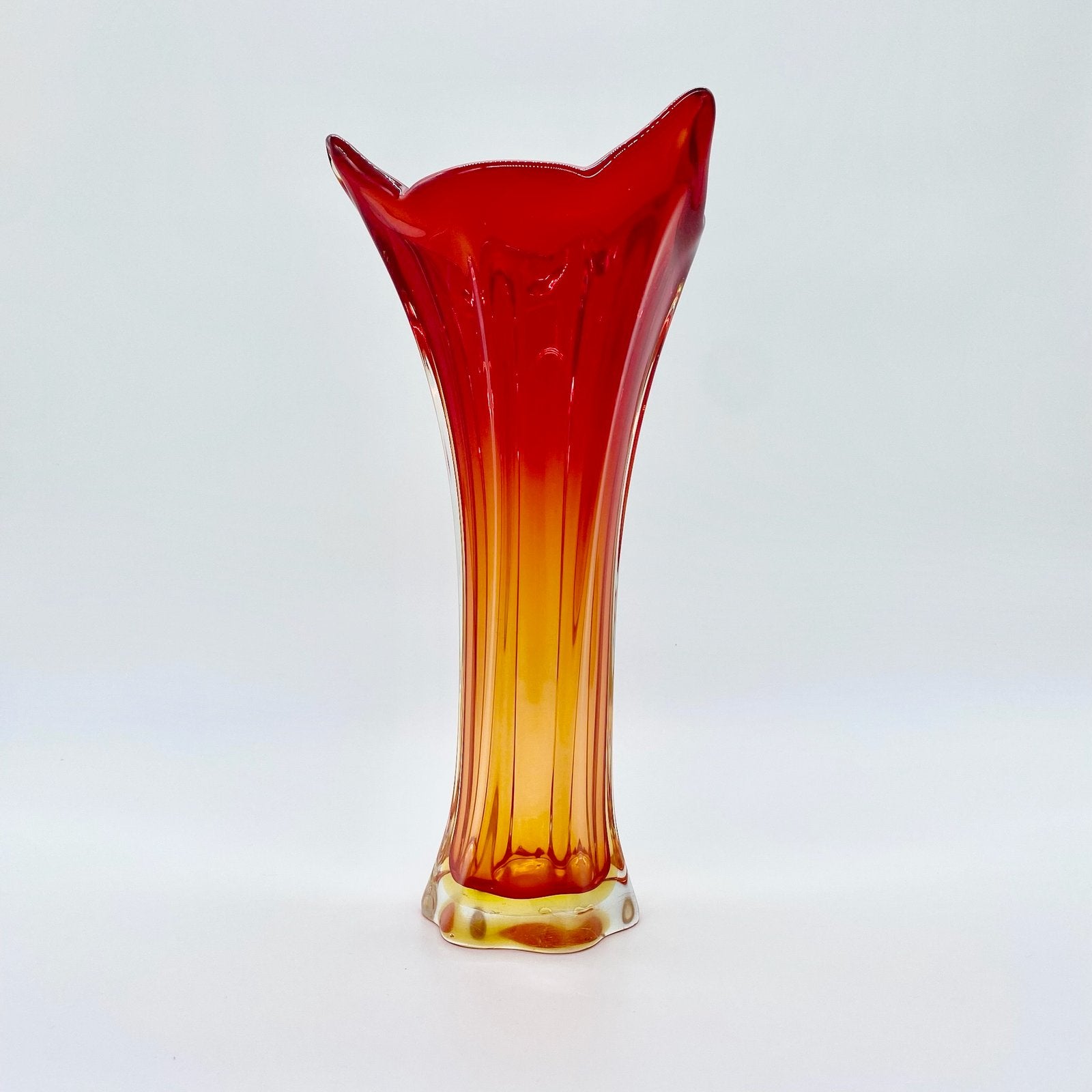 GRAND VASE MURANO ROUGE/JAUNE 1960